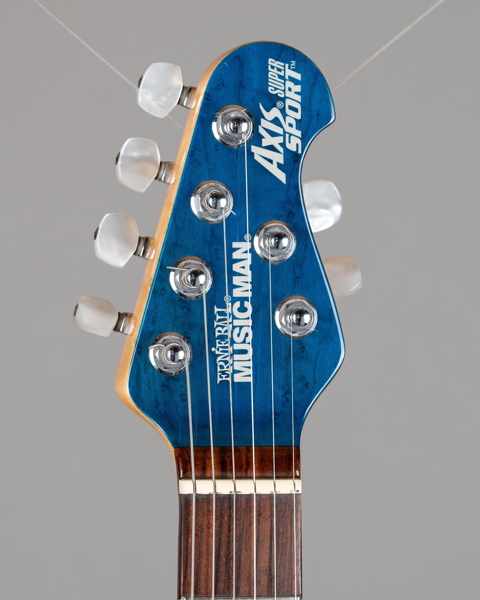 2009 Ernie Ball Music Man Axis Super Sport HH (USA, Transparent Blue, OHSC) #G48117