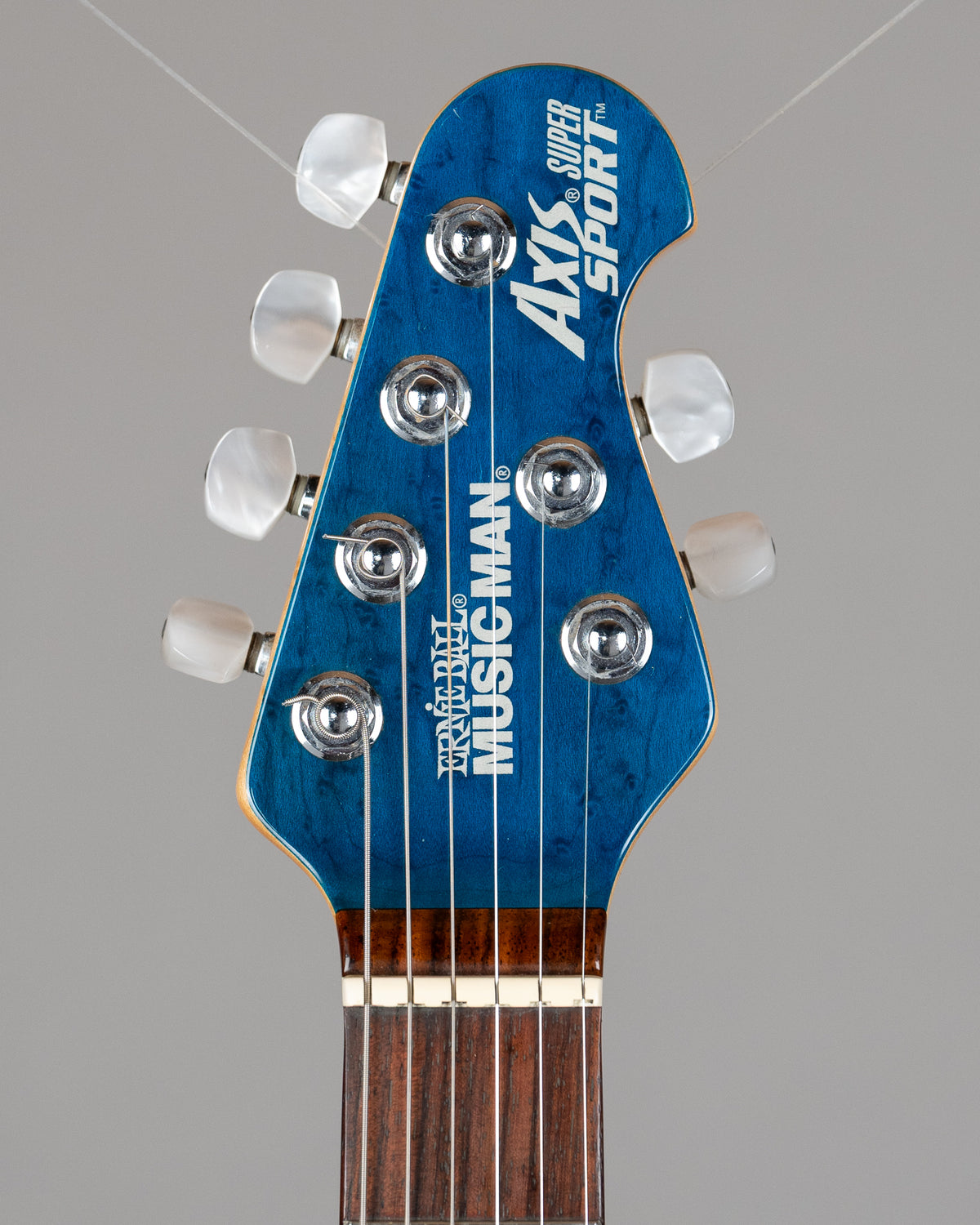 2009 Ernie Ball Music Man Axis Super Sport HH (USA, Transparent Blue, OHSC) #G48117