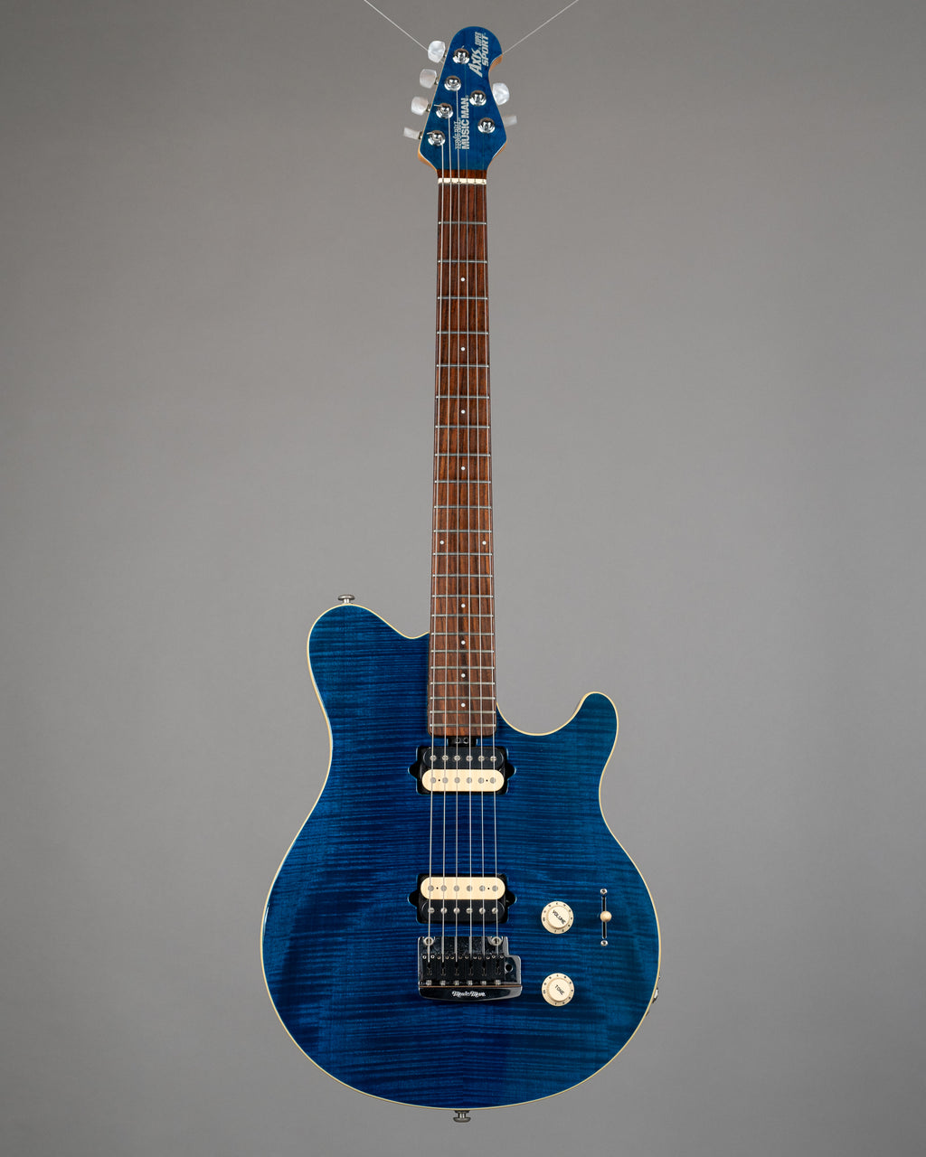 2009 Ernie Ball Music Man Axis Super Sport HH (USA, Transparent Blue, OHSC) #G48117