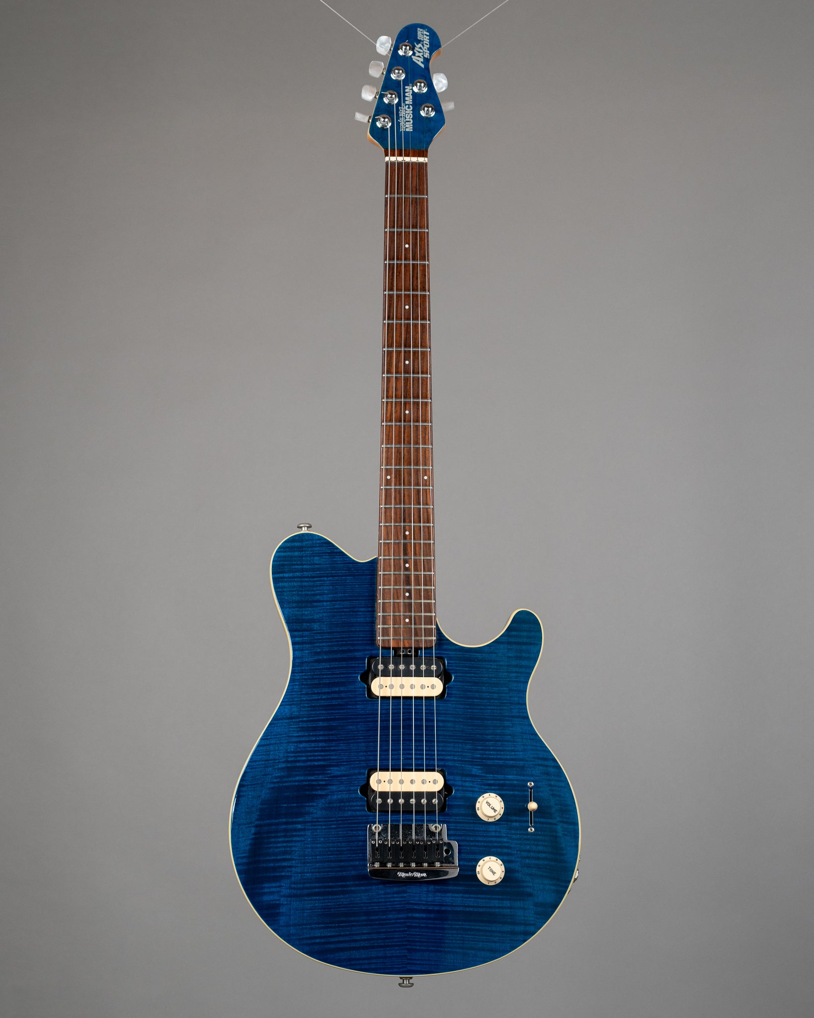 2009 Ernie Ball Music Man Axis Super Sport HH (USA, Transparent Blue, OHSC) #G48117