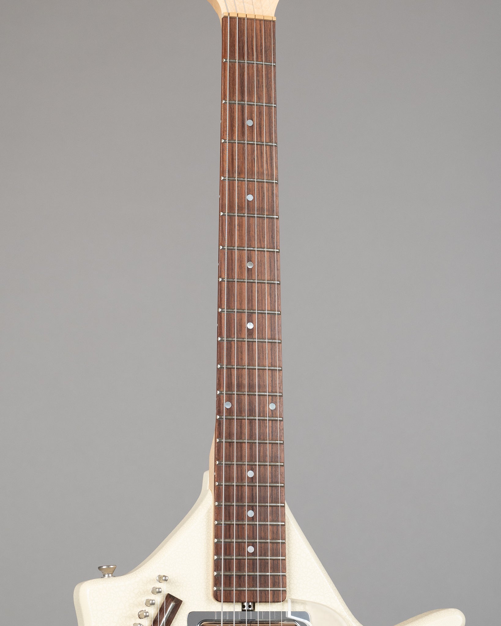 c2000s Jerry Jones Electric Sitar (USA, White Crackle, Gig Bag)