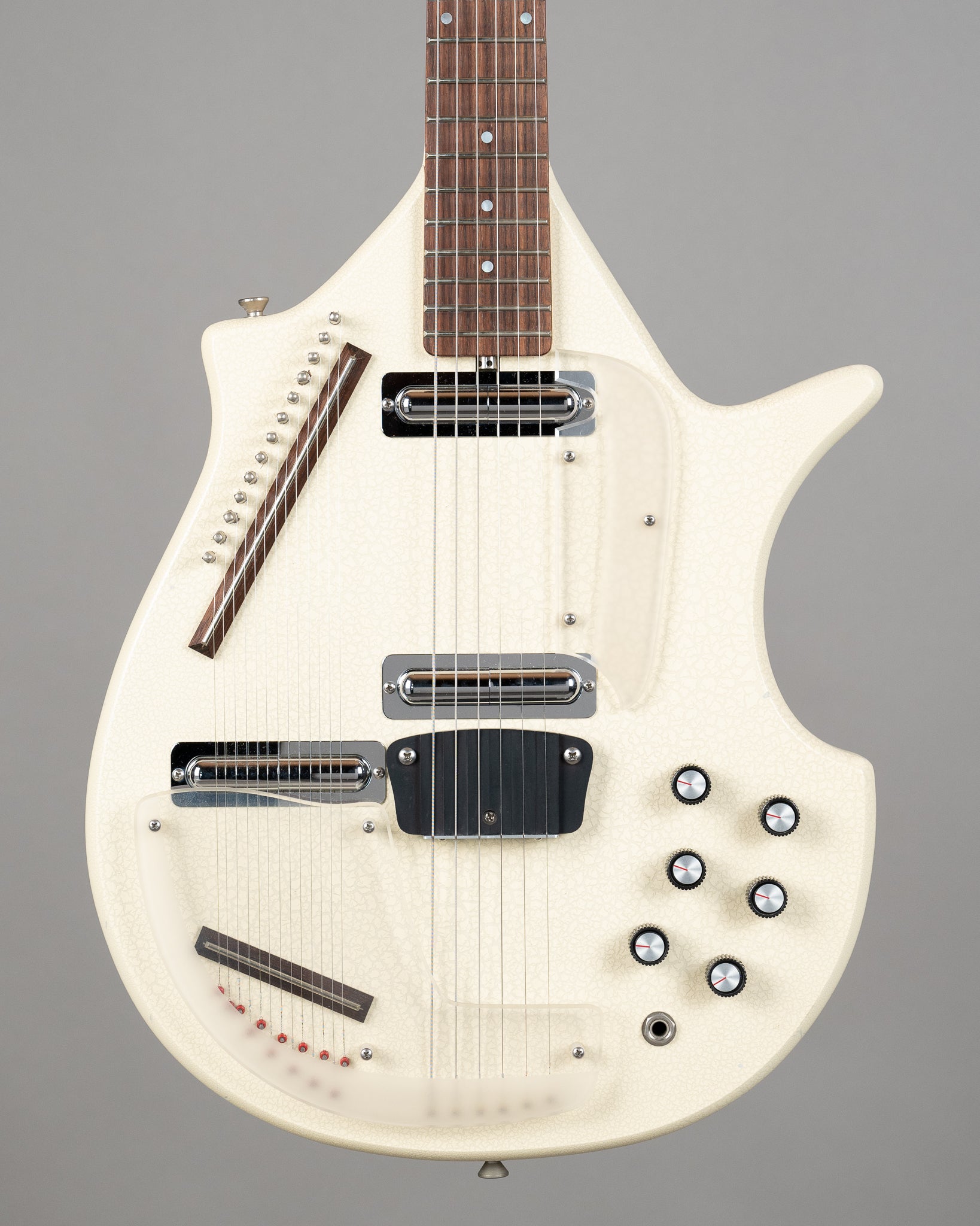 c2000s Jerry Jones Electric Sitar (USA, White Crackle, Gig Bag)