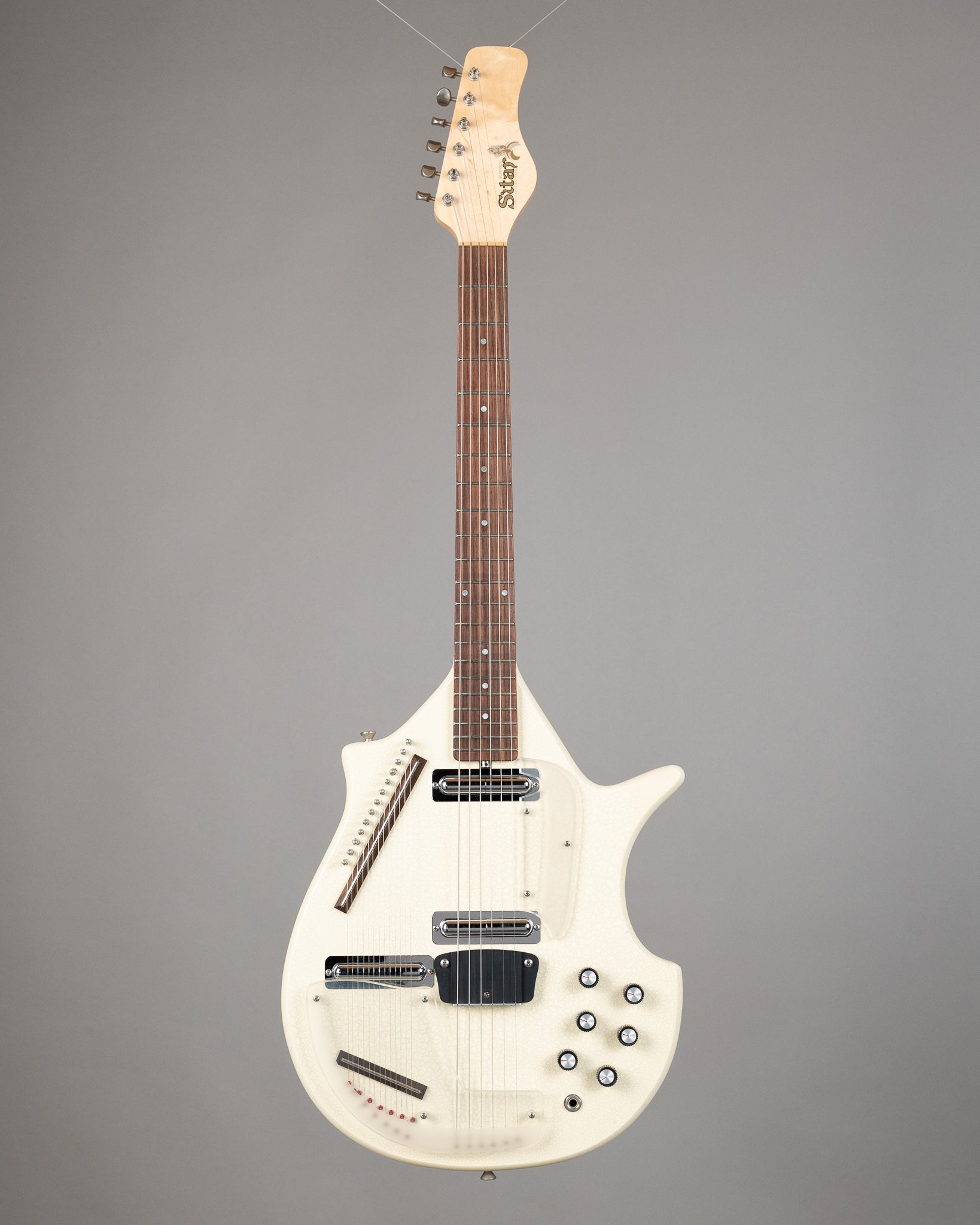 c2000s Jerry Jones Electric Sitar (USA, White Crackle, Gig Bag)