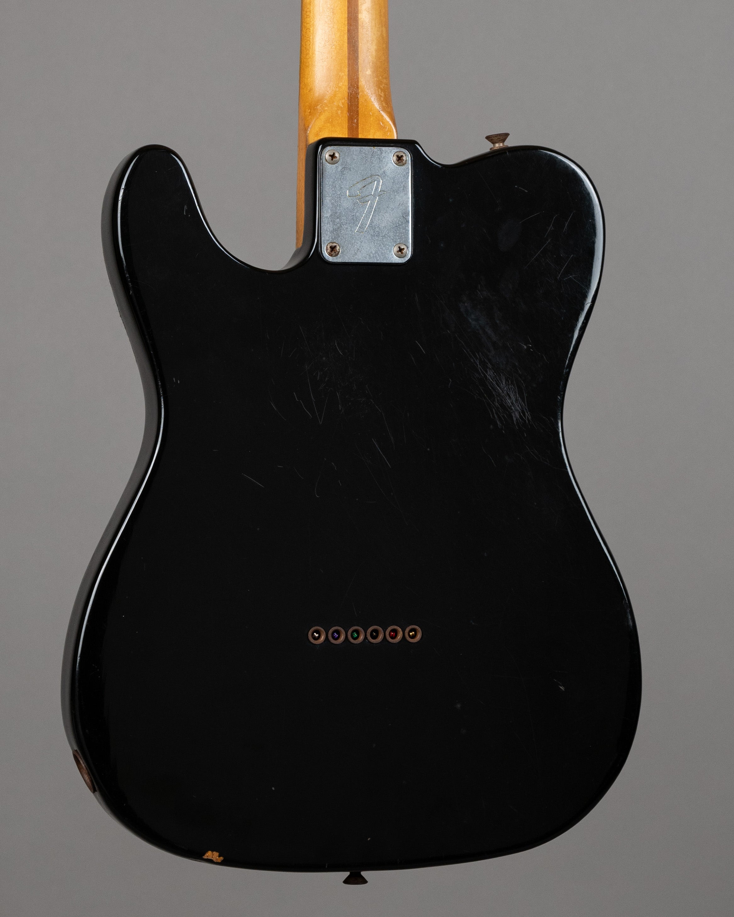 1981 Fender Telecaster (USA, Black over Capri Orange, OHSC)