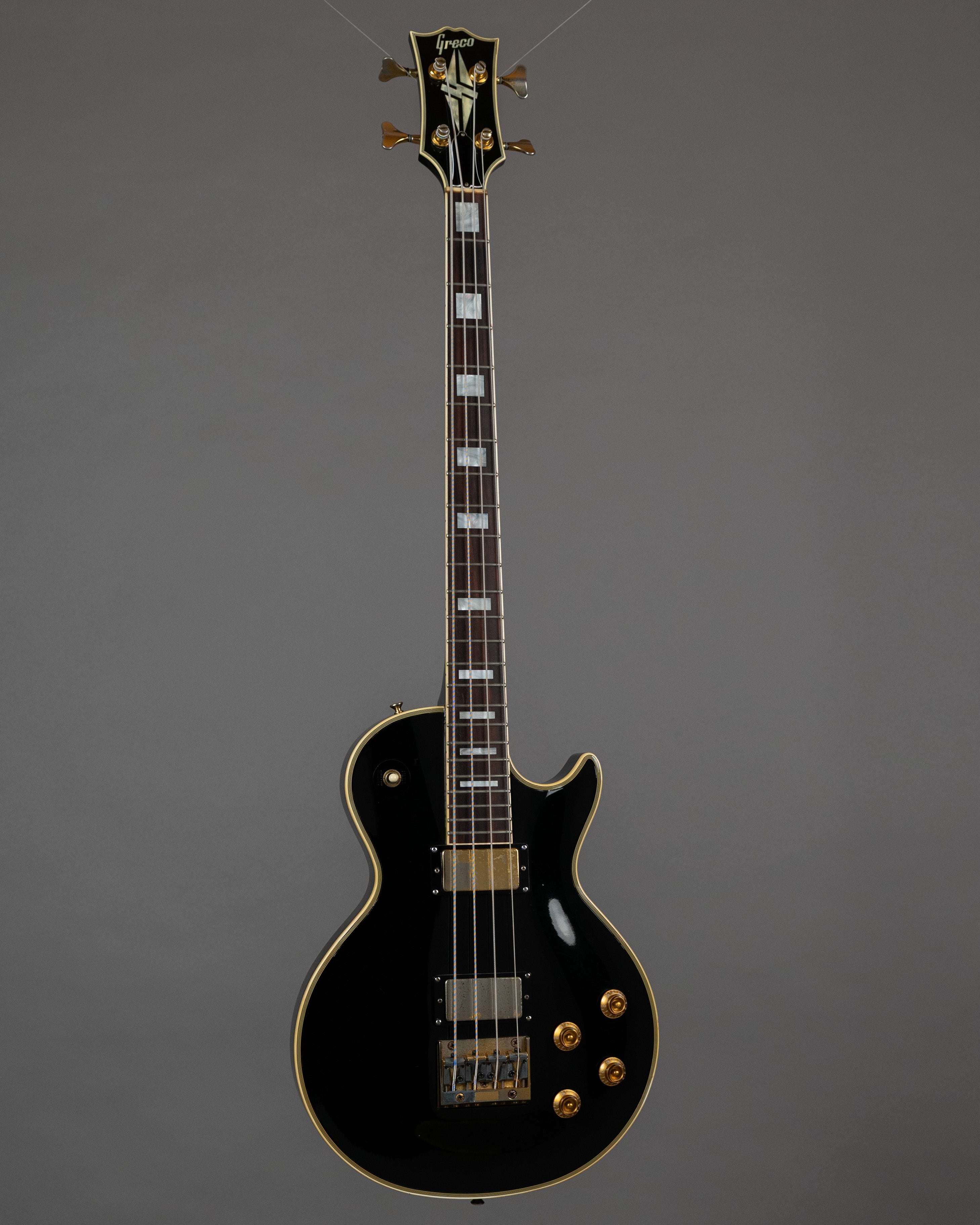 c1992 Greco EGB-100 Les Paul Custom Bass (Japan, Black, TKL Case)