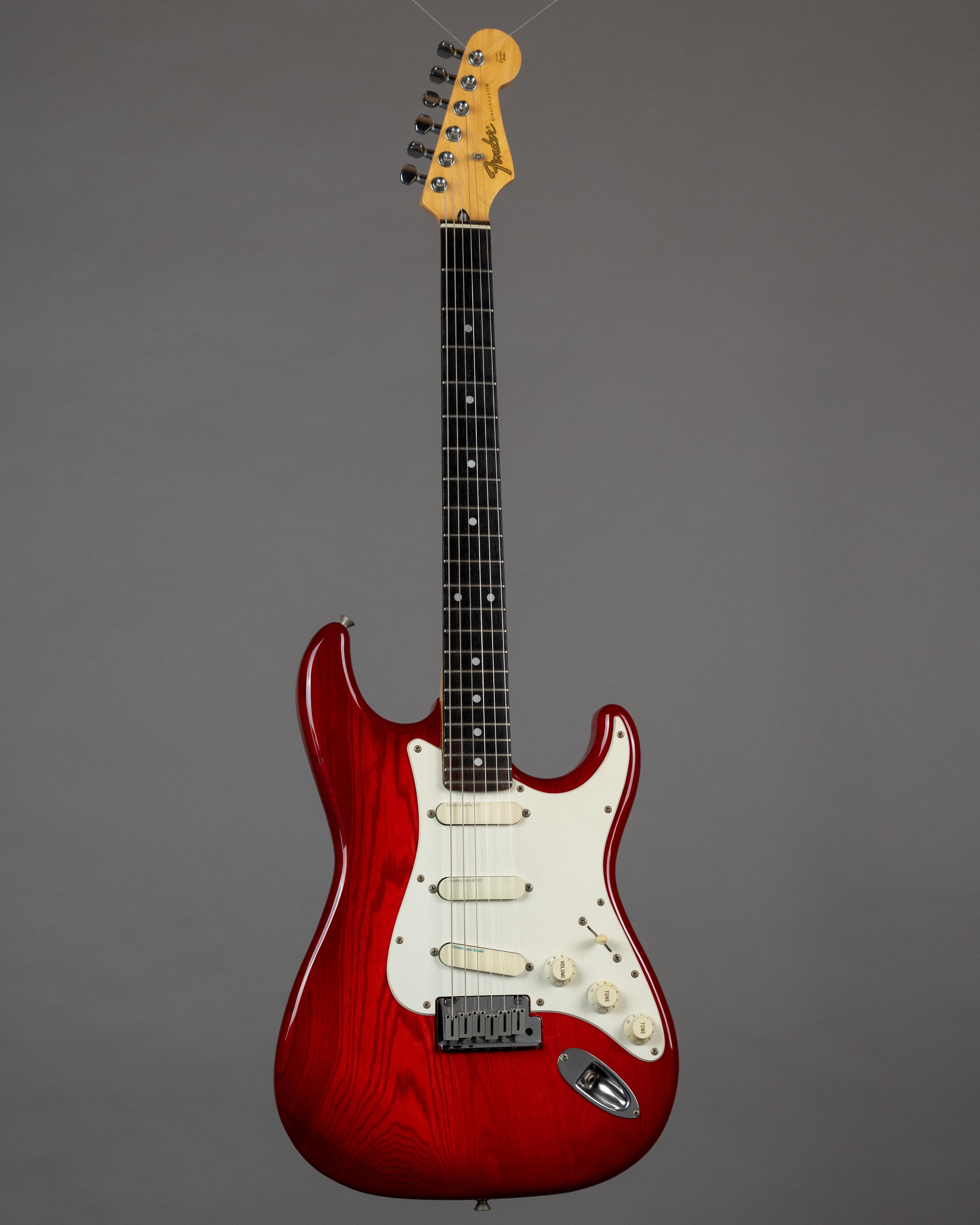 c1990 Fender STR-850LS Stratocaster (Japan, See Through Red, Lace Sens