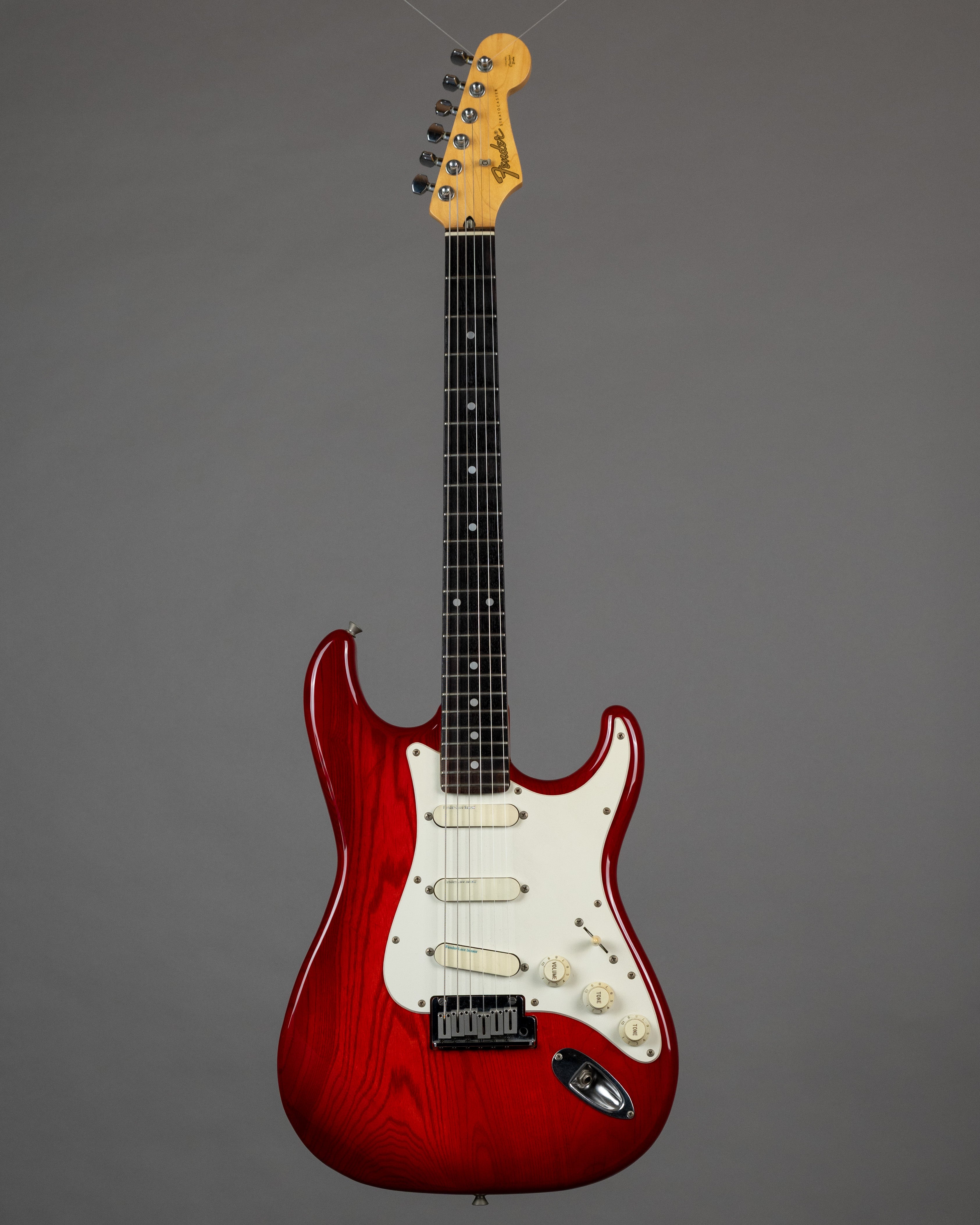 c1990 Fender STR-850LS Stratocaster (Japan, See Through Red, Lace Sens