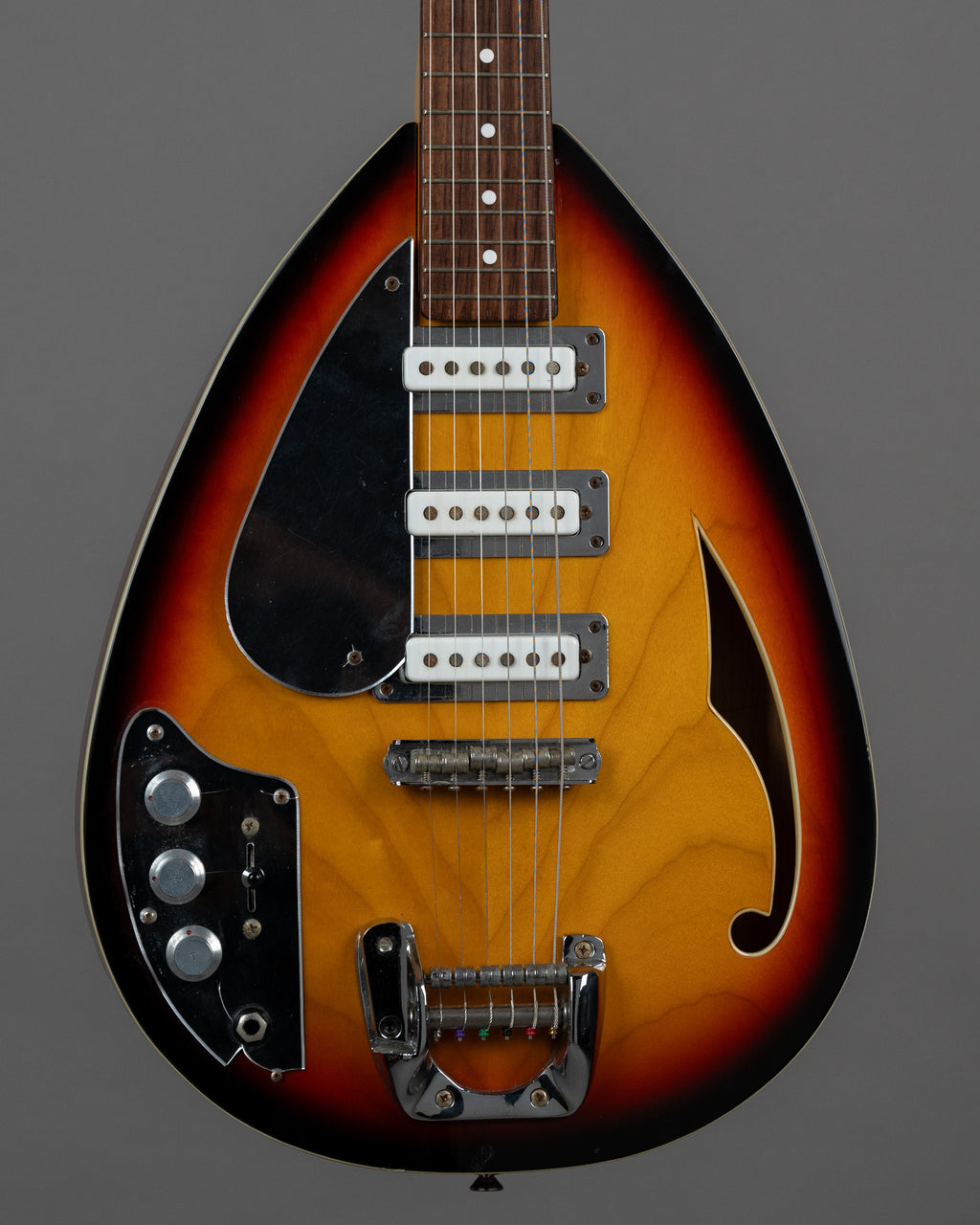 2016 Phantom Teardrop Hollowbody Left Handed (USA, Sunburst, OHSC)