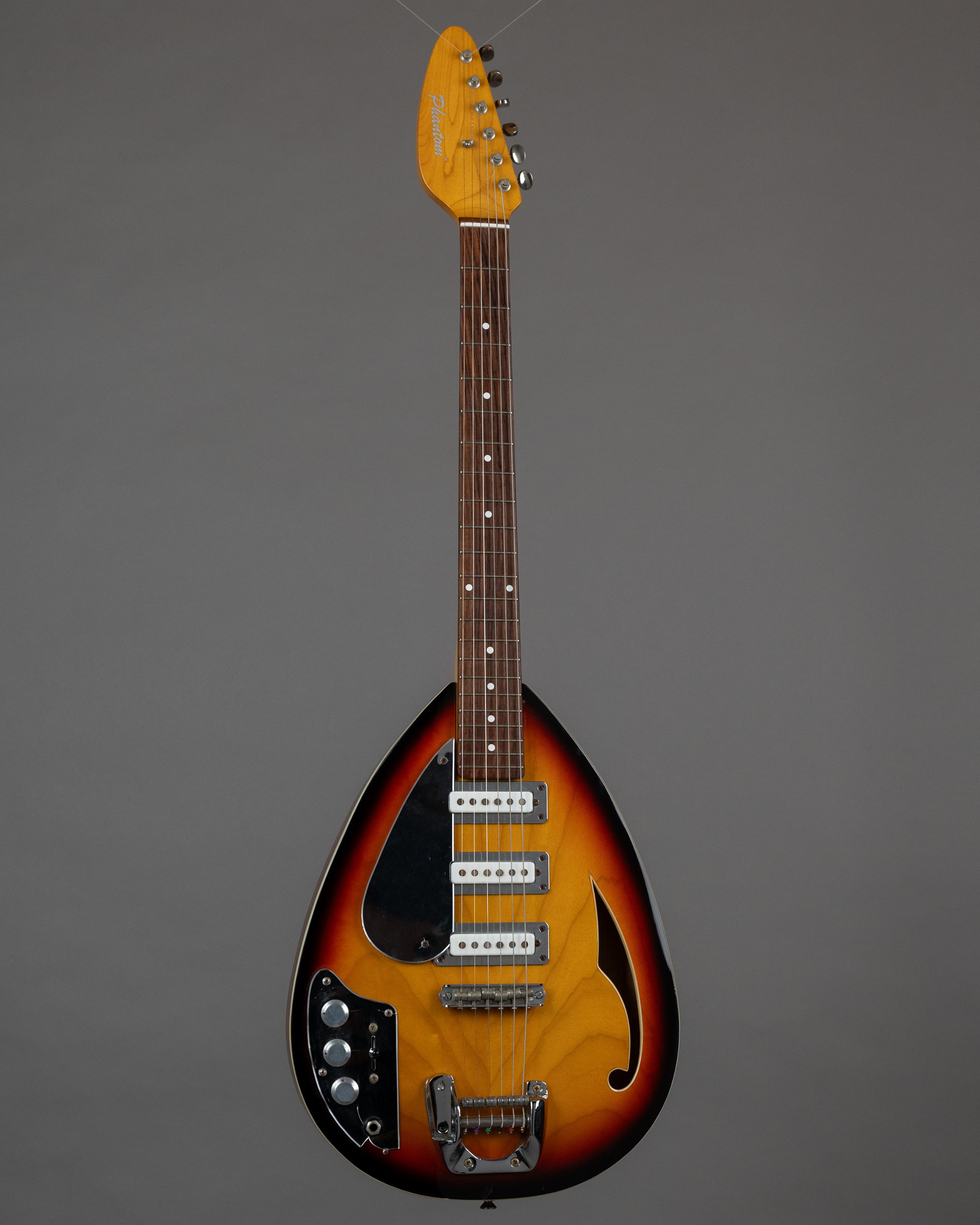 2016 Phantom Teardrop Hollowbody Left Handed (USA, Sunburst, OHSC)