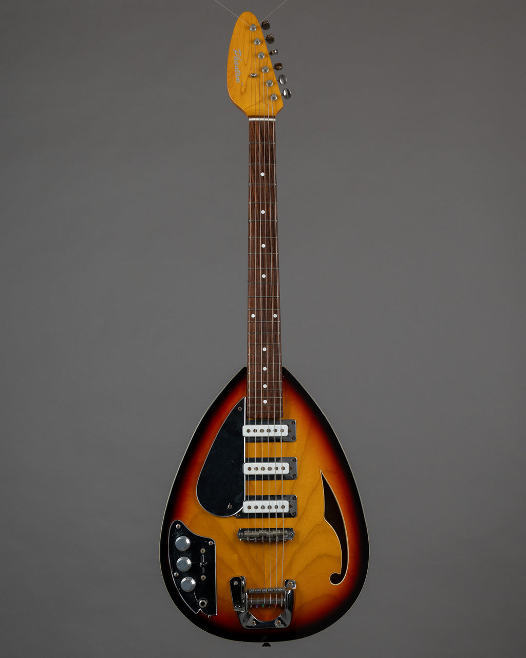 2016 Phantom Teardrop Hollowbody Left Handed (USA, Sunburst, OHSC)