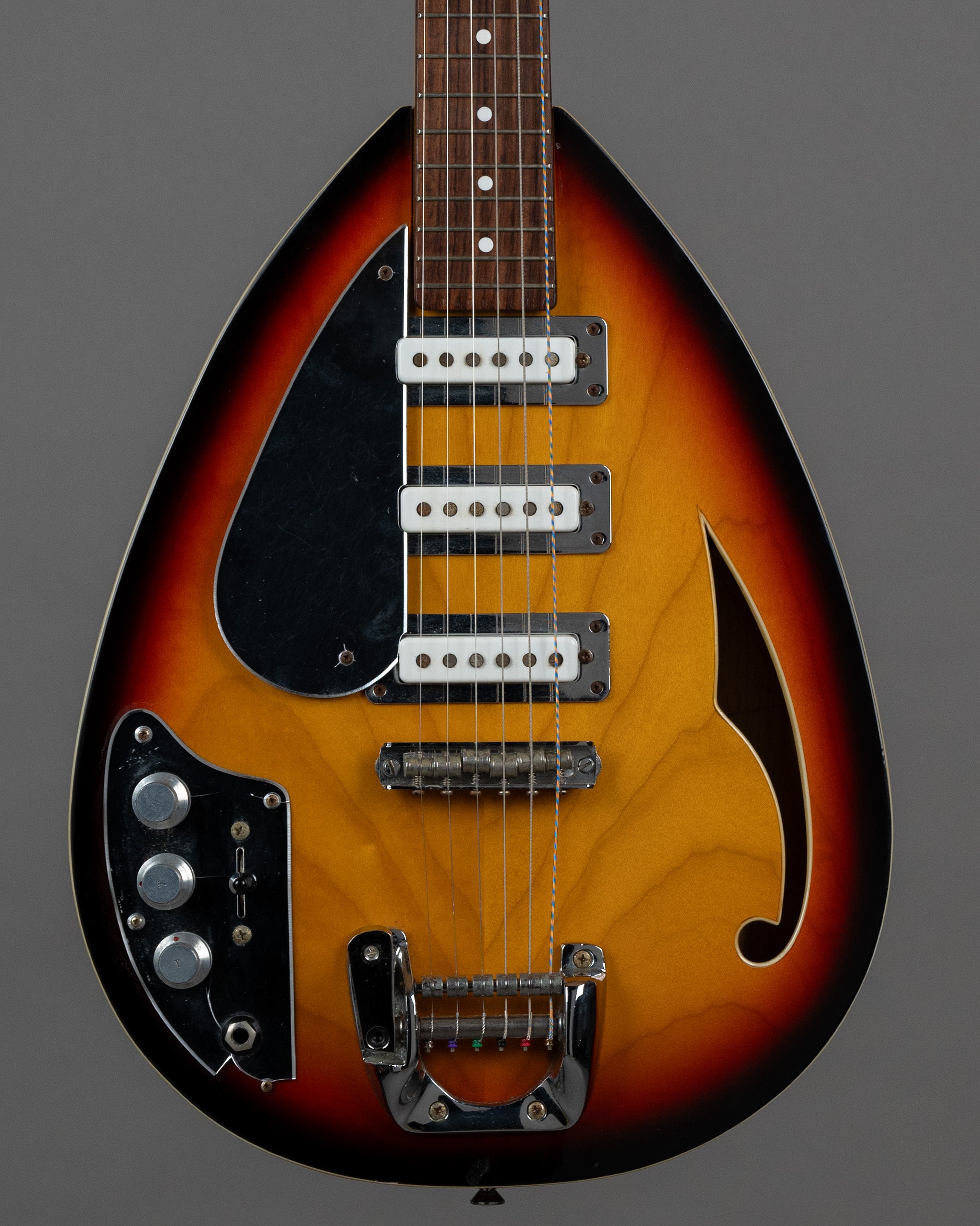 2016 Phantom Teardrop Hollowbody Left Handed (USA, Sunburst, OHSC)