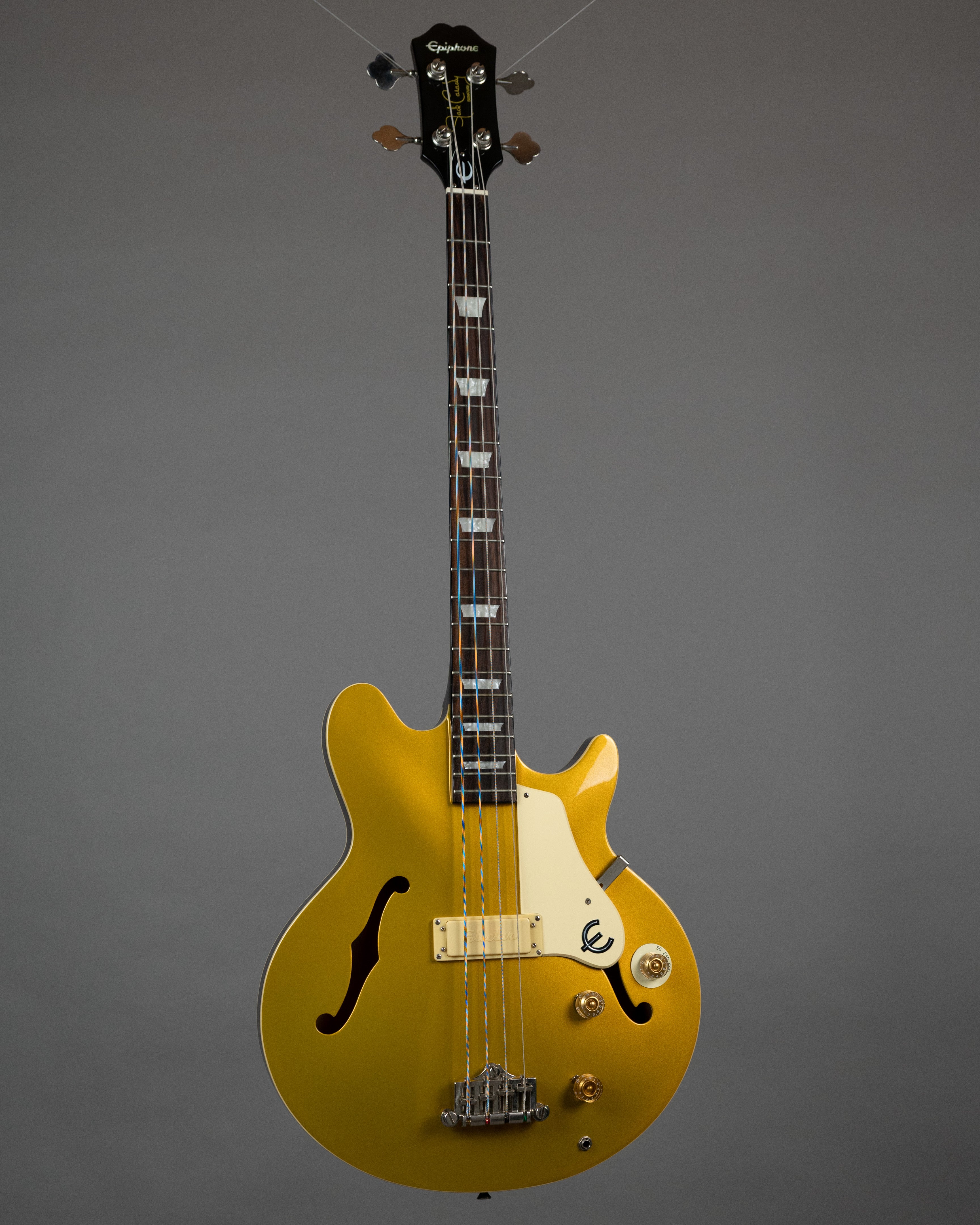 c2020s Epiphone Jack Casady Bass (China, Metallic Gold, Epiphone HC)