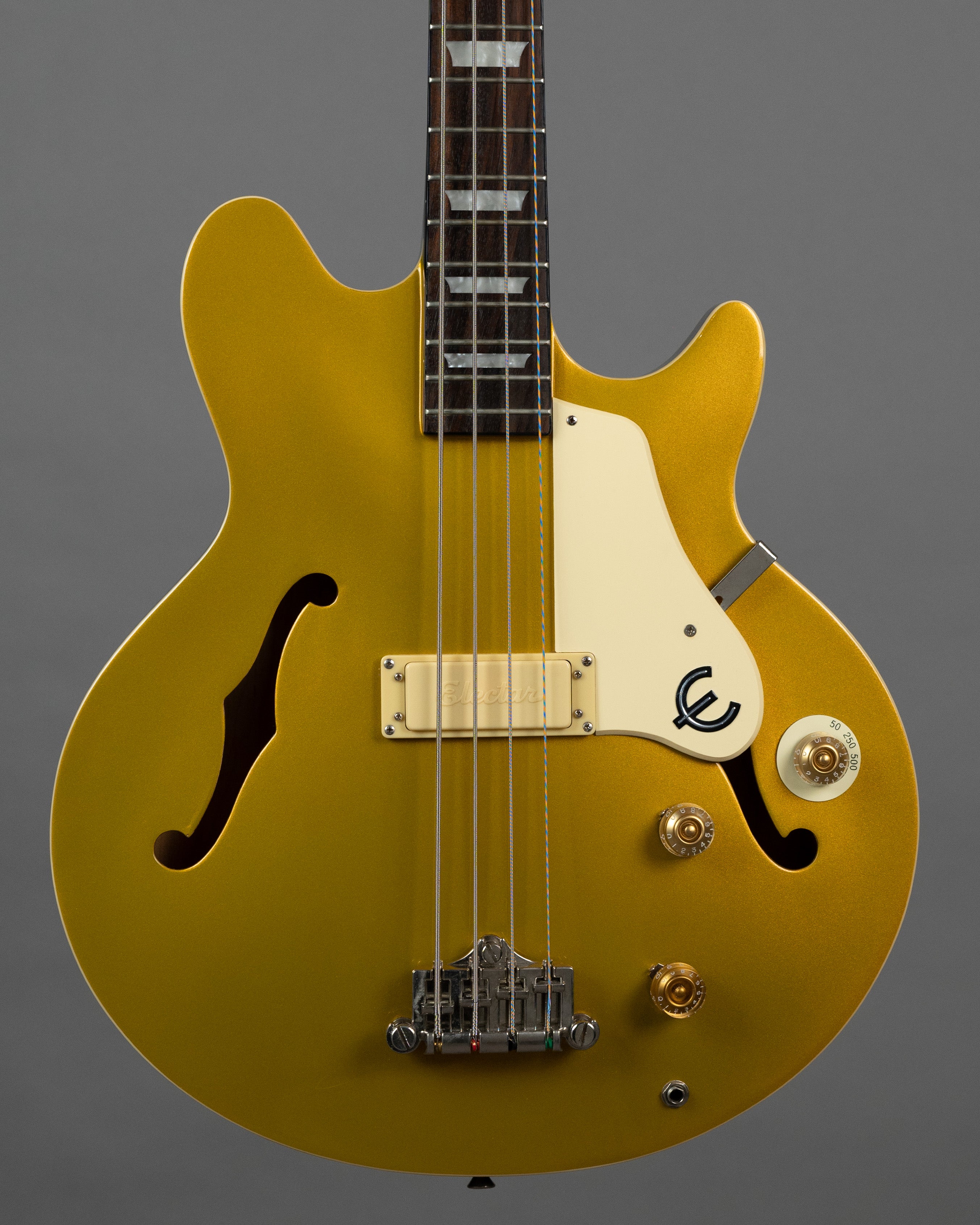 c2020s Epiphone Jack Casady Bass (China, Metallic Gold, Epiphone HC)