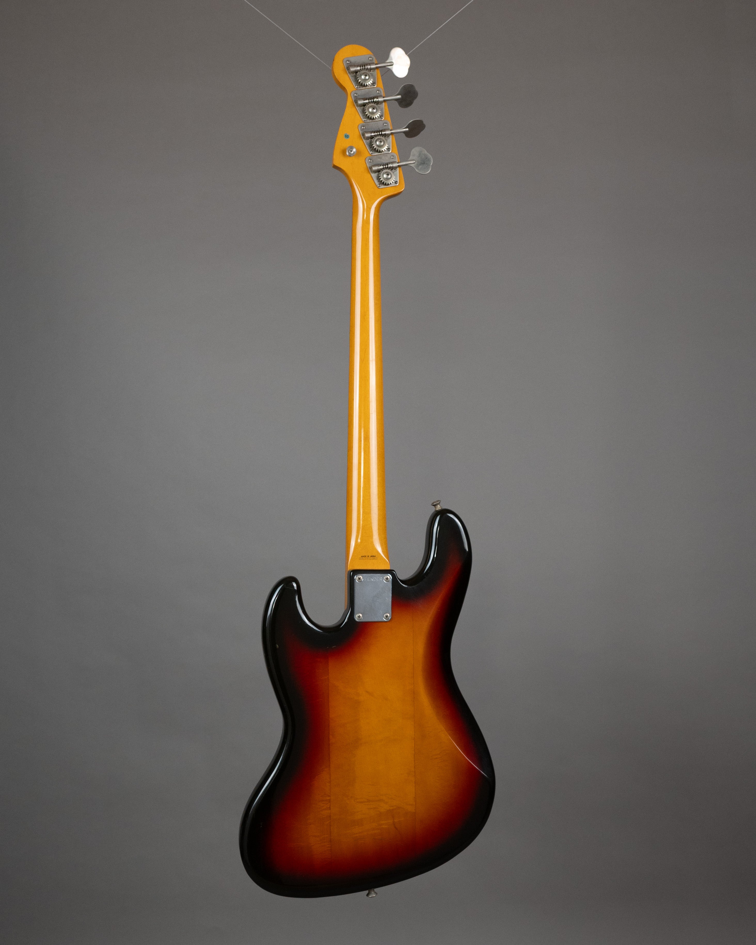 c1989 Fender JB62-60FL Unlined Fretless Jazz Bass (Japan, Sunburst)