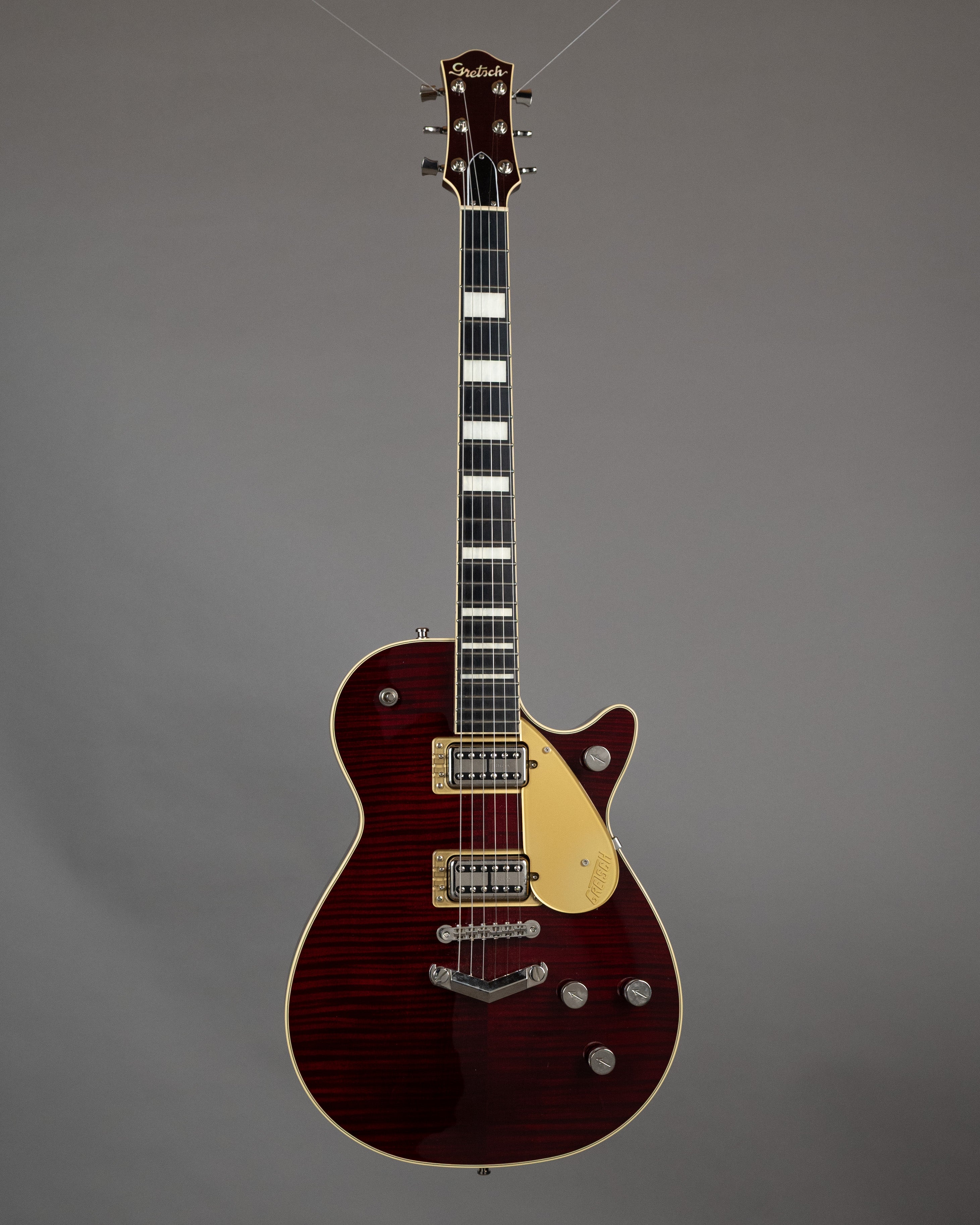 2020 Gretsch G6228FM Players Series Jet (Japan, Dark Cherry Stain, OHSC)