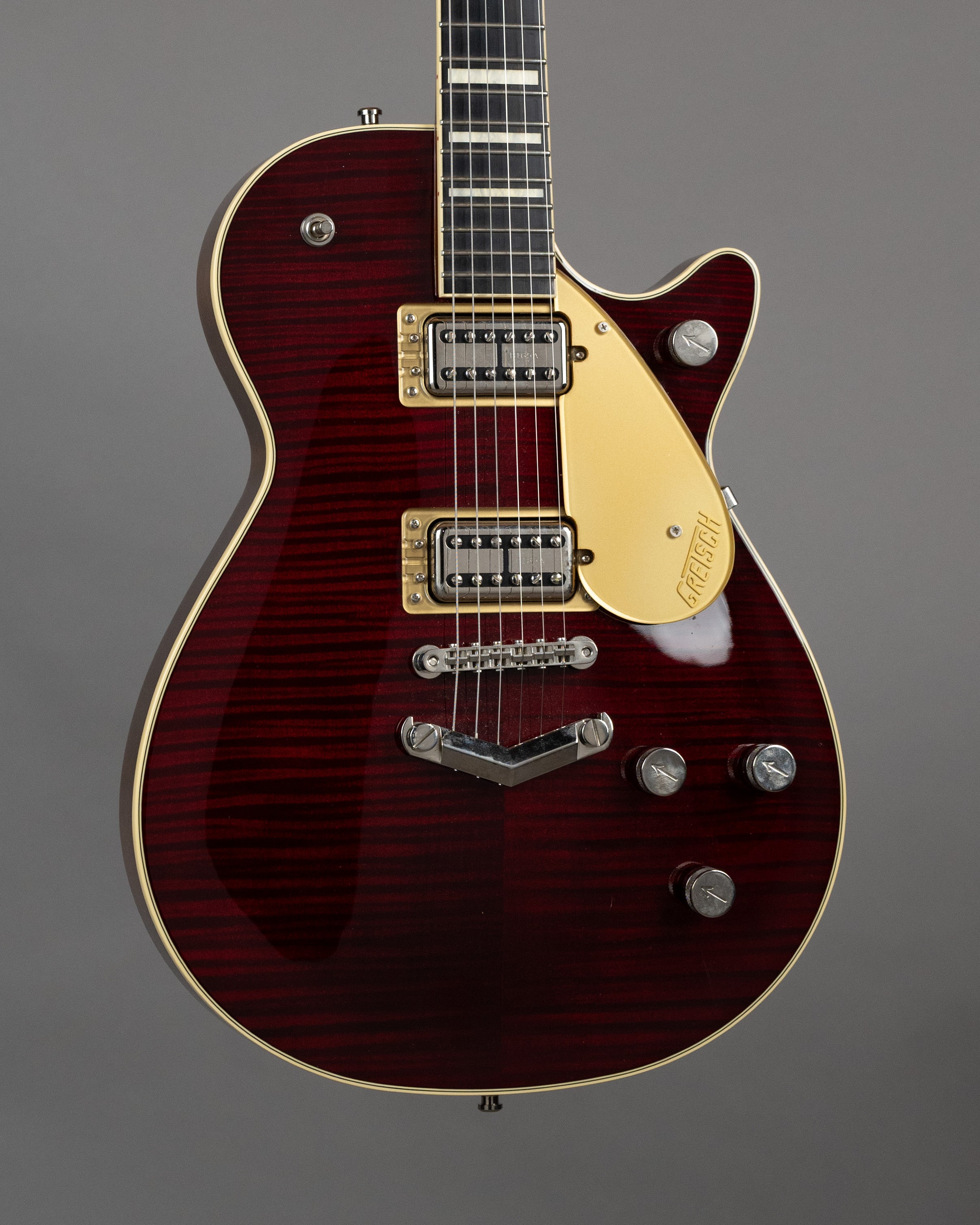 2020 Gretsch G6228FM Players Series Jet (Japan, Dark Cherry Stain, OHSC)