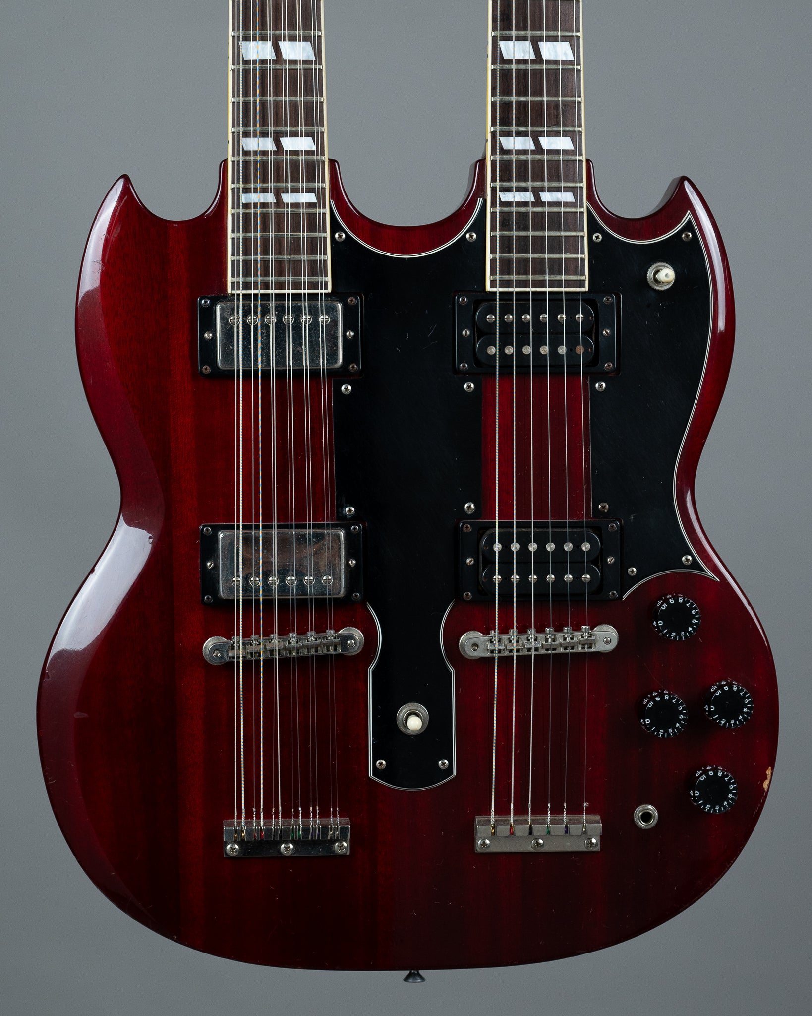 c1985 Burny SG-140JP 'EDS-1275' SG Double Neck (Japan, Cherry, OHSC)
