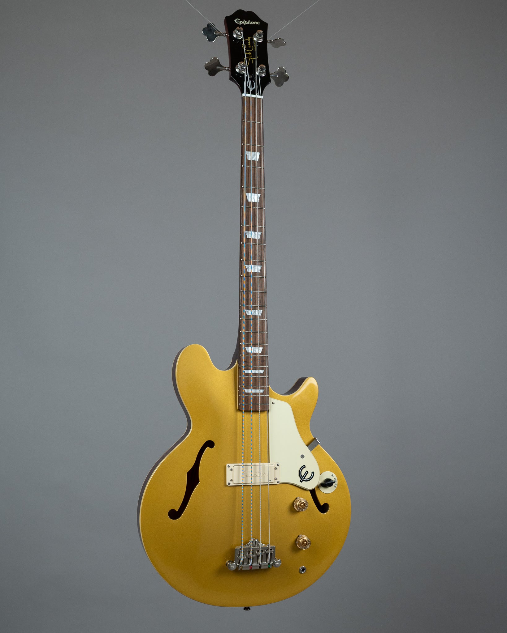 2020 Epiphone Jack Casady Bass (China, Metallic Gold, OHSC)