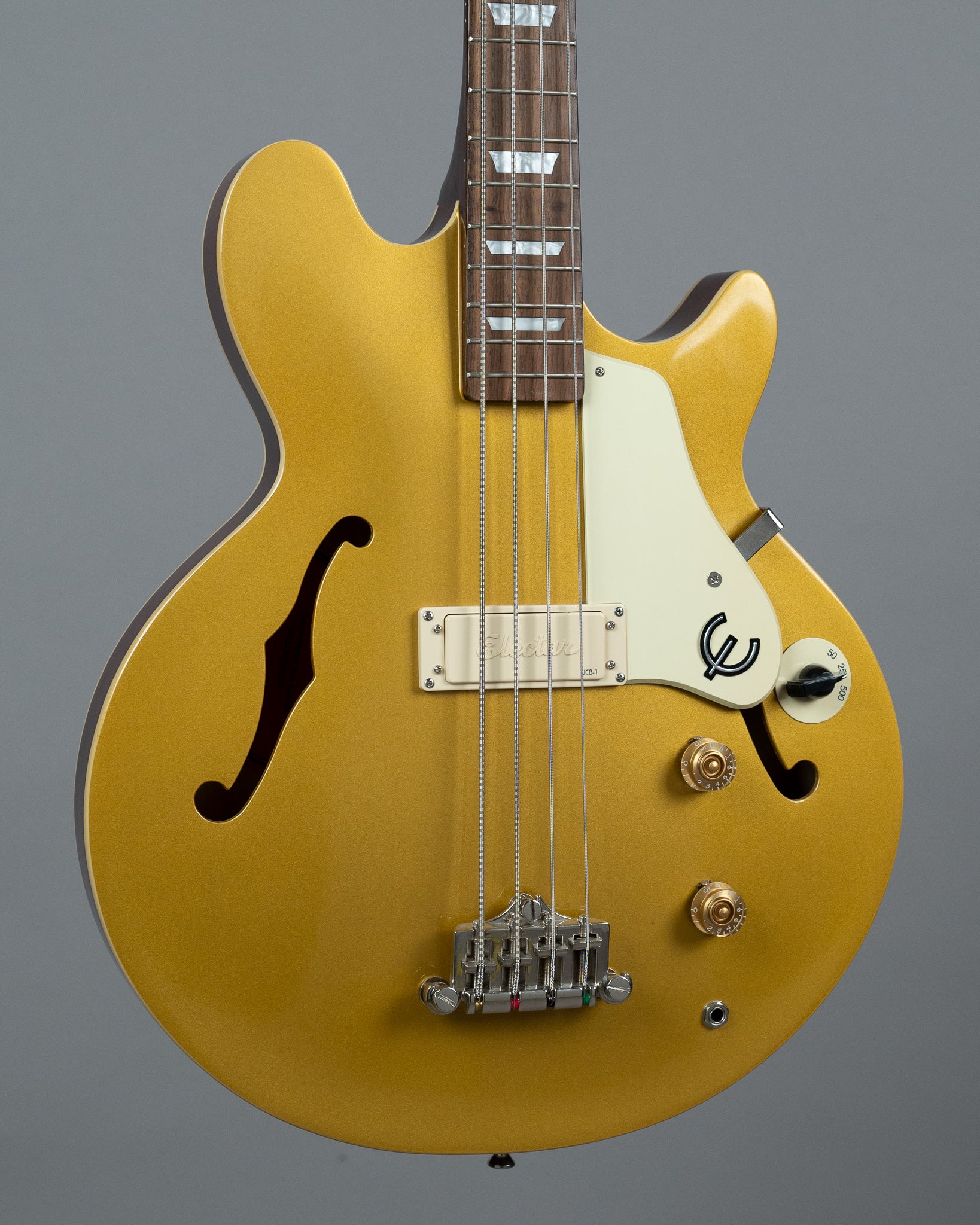 2020 Epiphone Jack Casady Bass (China, Metallic Gold, OHSC)