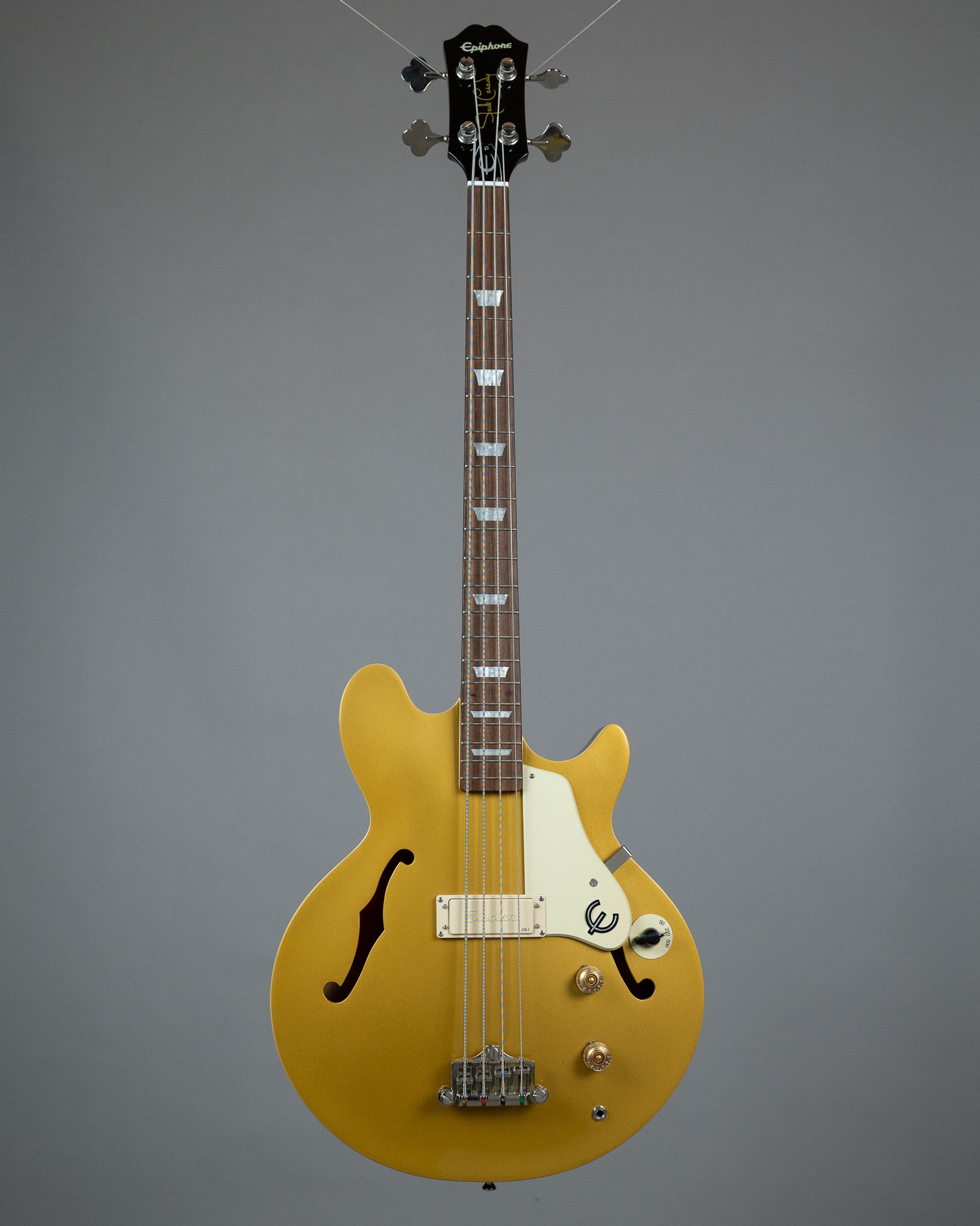 2020 Epiphone Jack Casady Bass (China, Metallic Gold, OHSC)