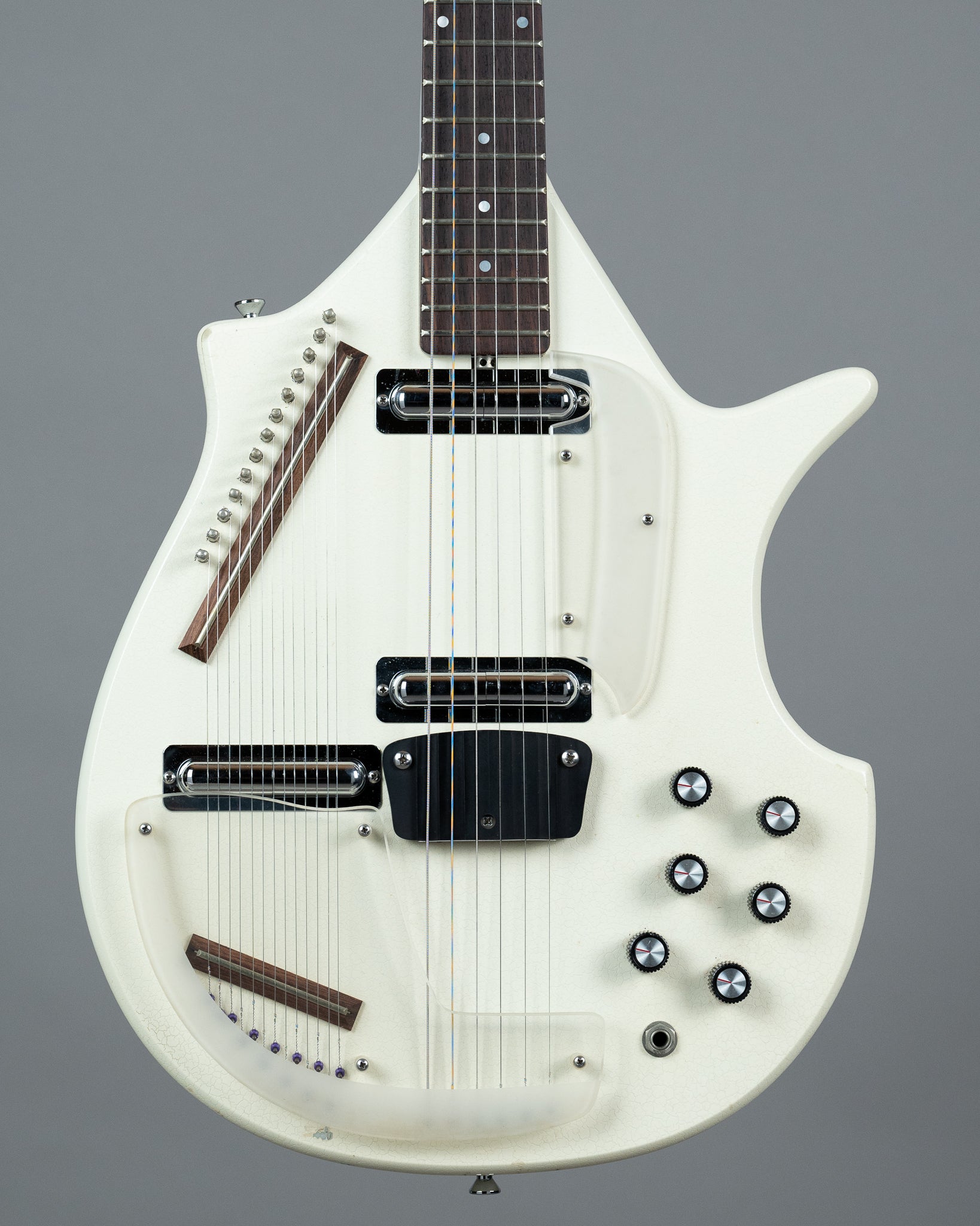 c2000s Jerry Jones Electric Sitar (USA, White Crackle, OHSC)