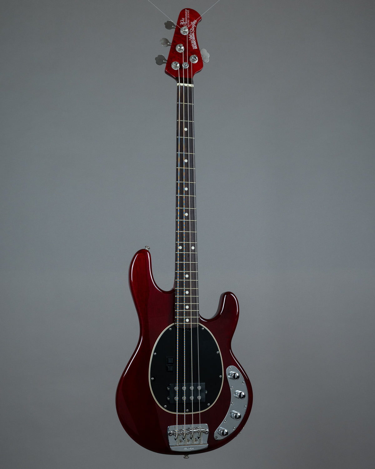 2006 Ernie Ball Music Man 30th Anniversary Stingray 4 (USA, Crimson Transparent, OHSC)