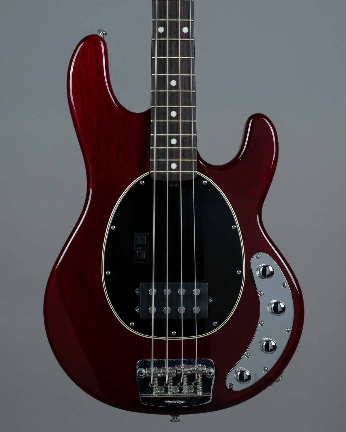 2006 Ernie Ball Music Man 30th Anniversary Stingray 4 (USA, Crimson Transparent, OHSC)