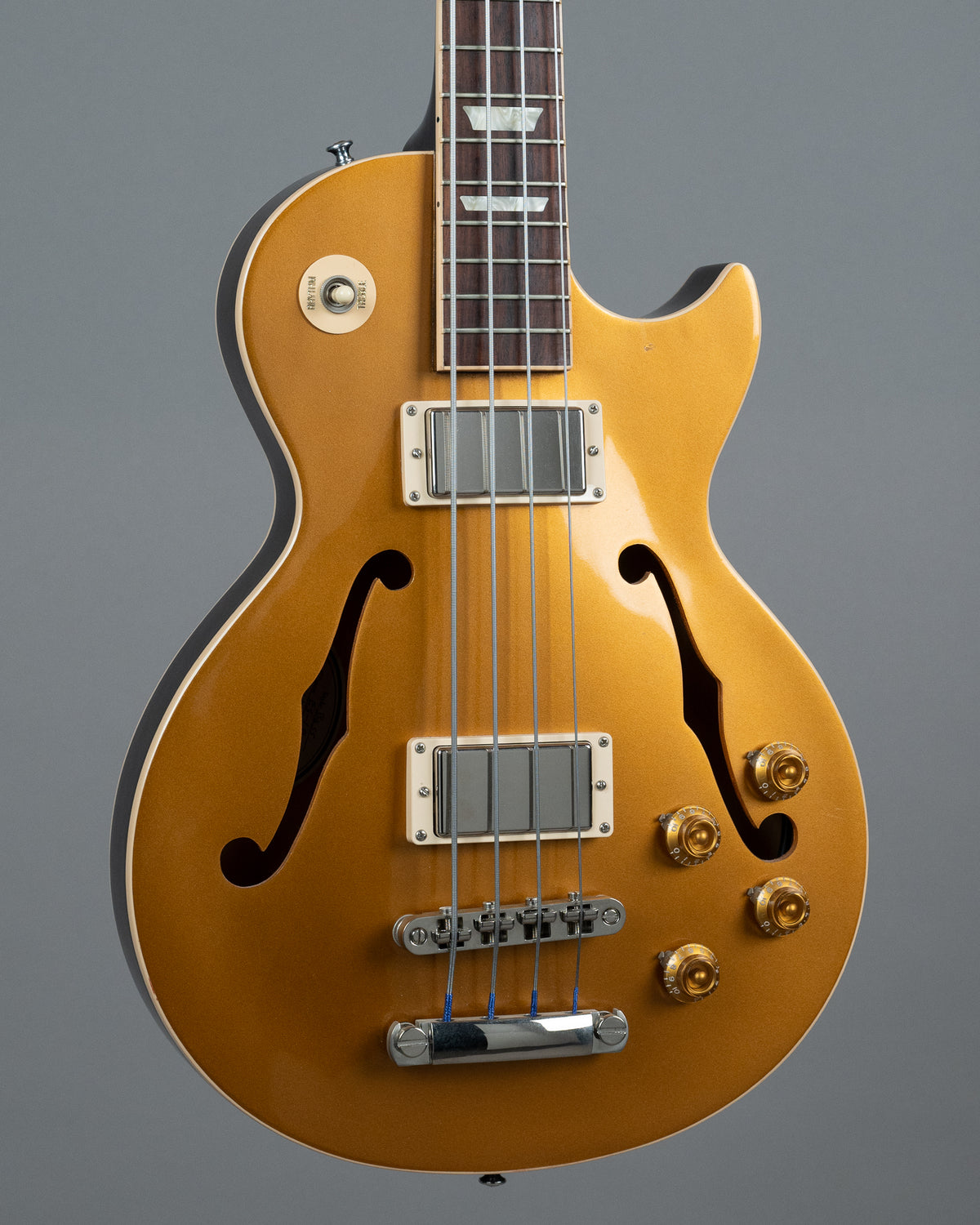 2016 Gibson Memphis ES-LP Bass (USA, Goldtop, OHSC)