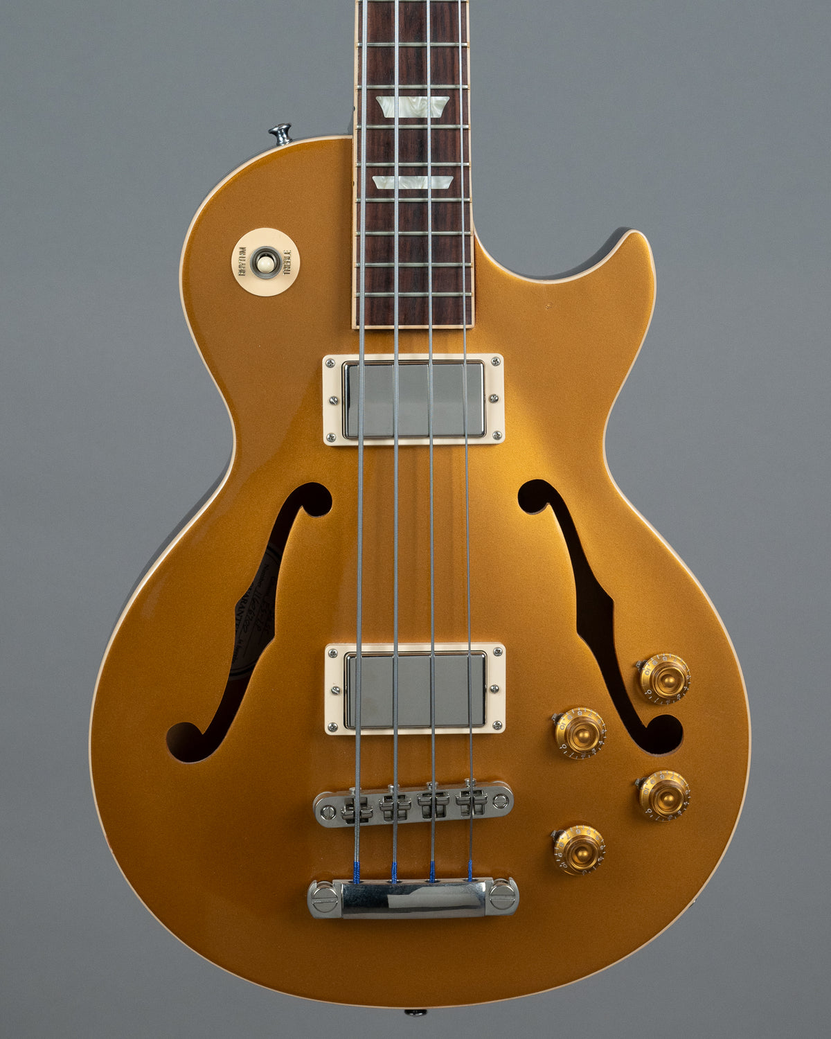 2016 Gibson Memphis ES-LP Bass (USA, Goldtop, OHSC)