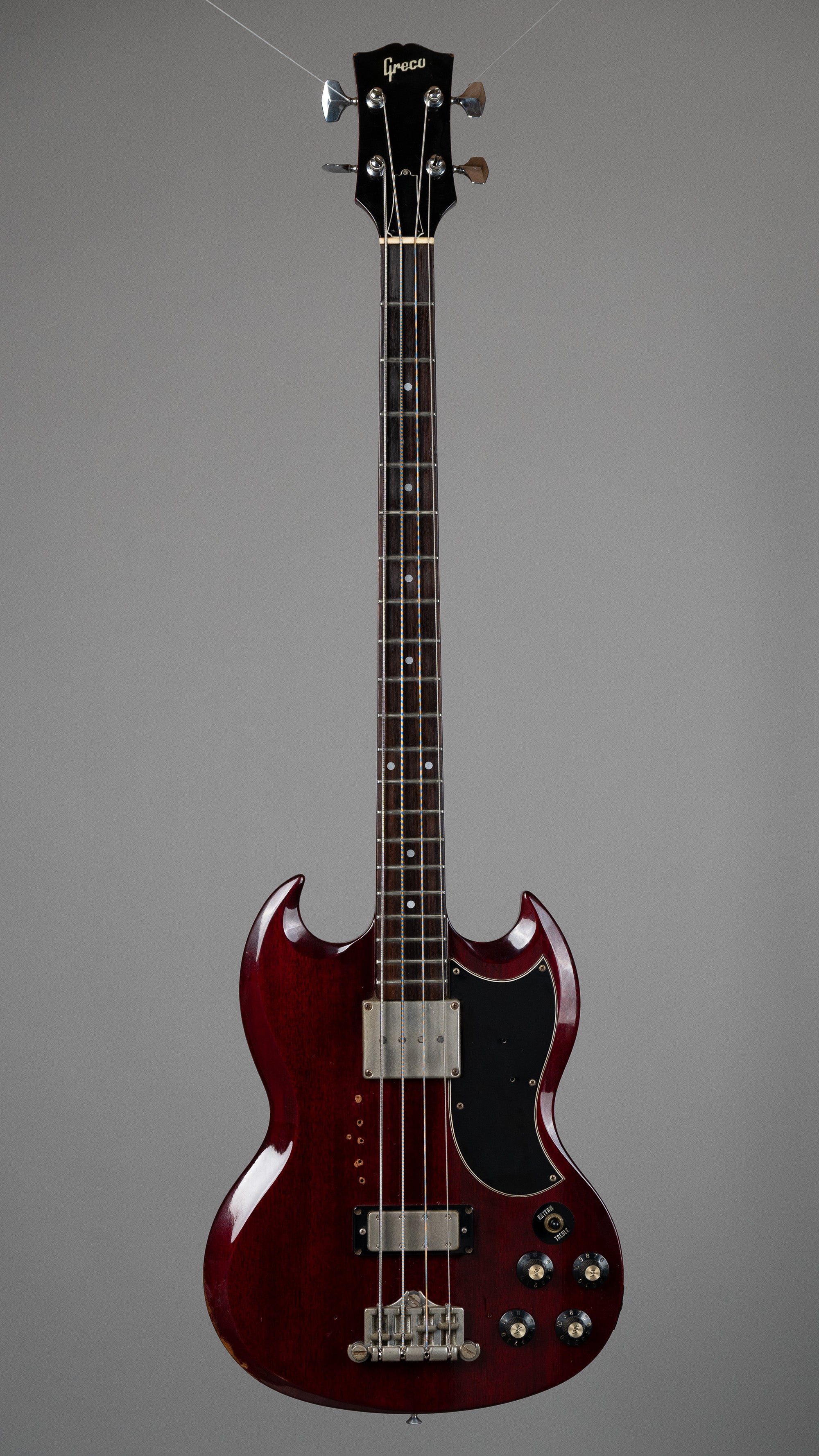 Greco☆SGベース ワインレッド 2ピックアップEB3 Greco☆SGベース ワインレッド 2ピックアップEB3 Gibson 1969年