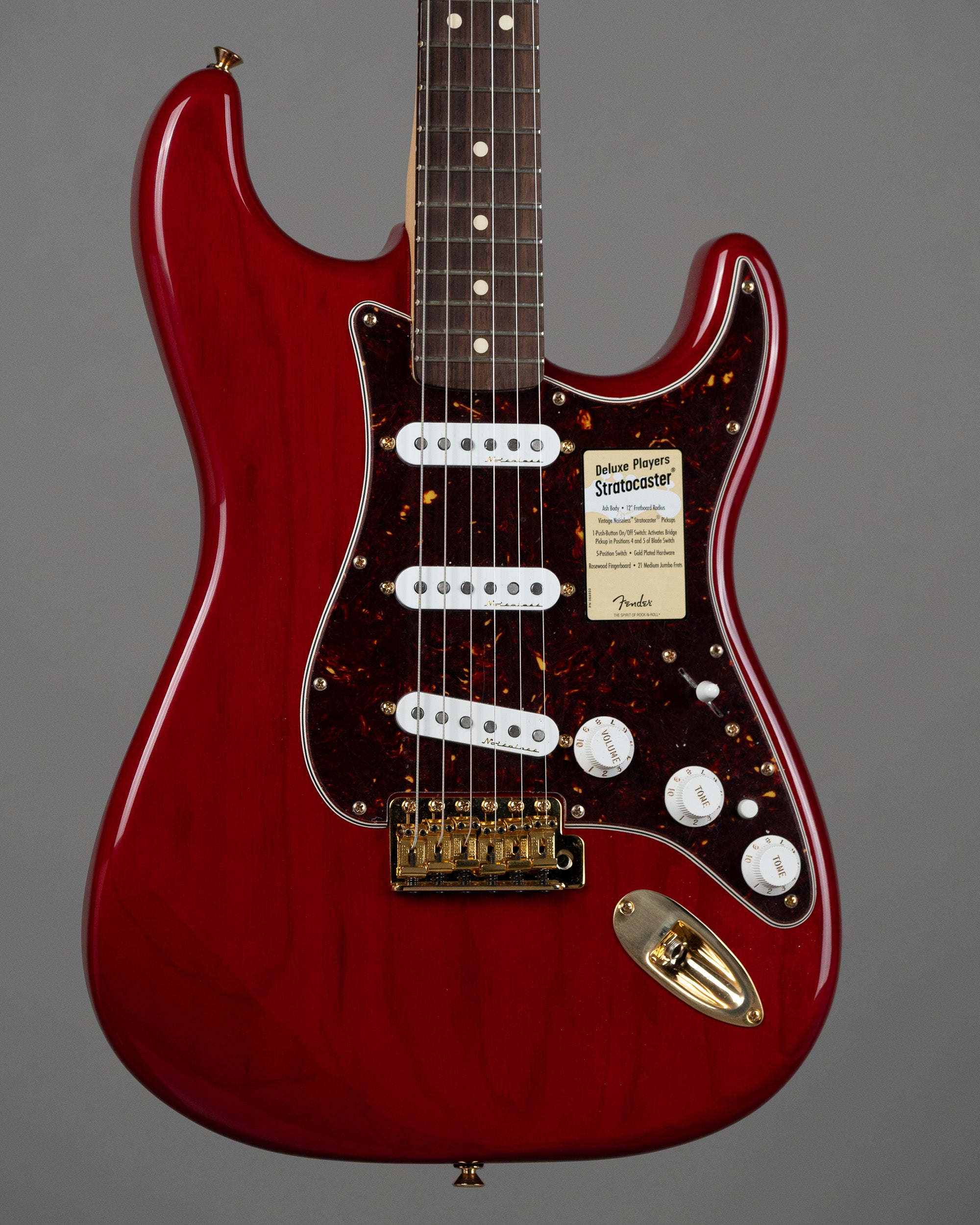 2011 Fender Deluxe Players Stratocaster (Mexico, Crimson Red Transparent, HSC)