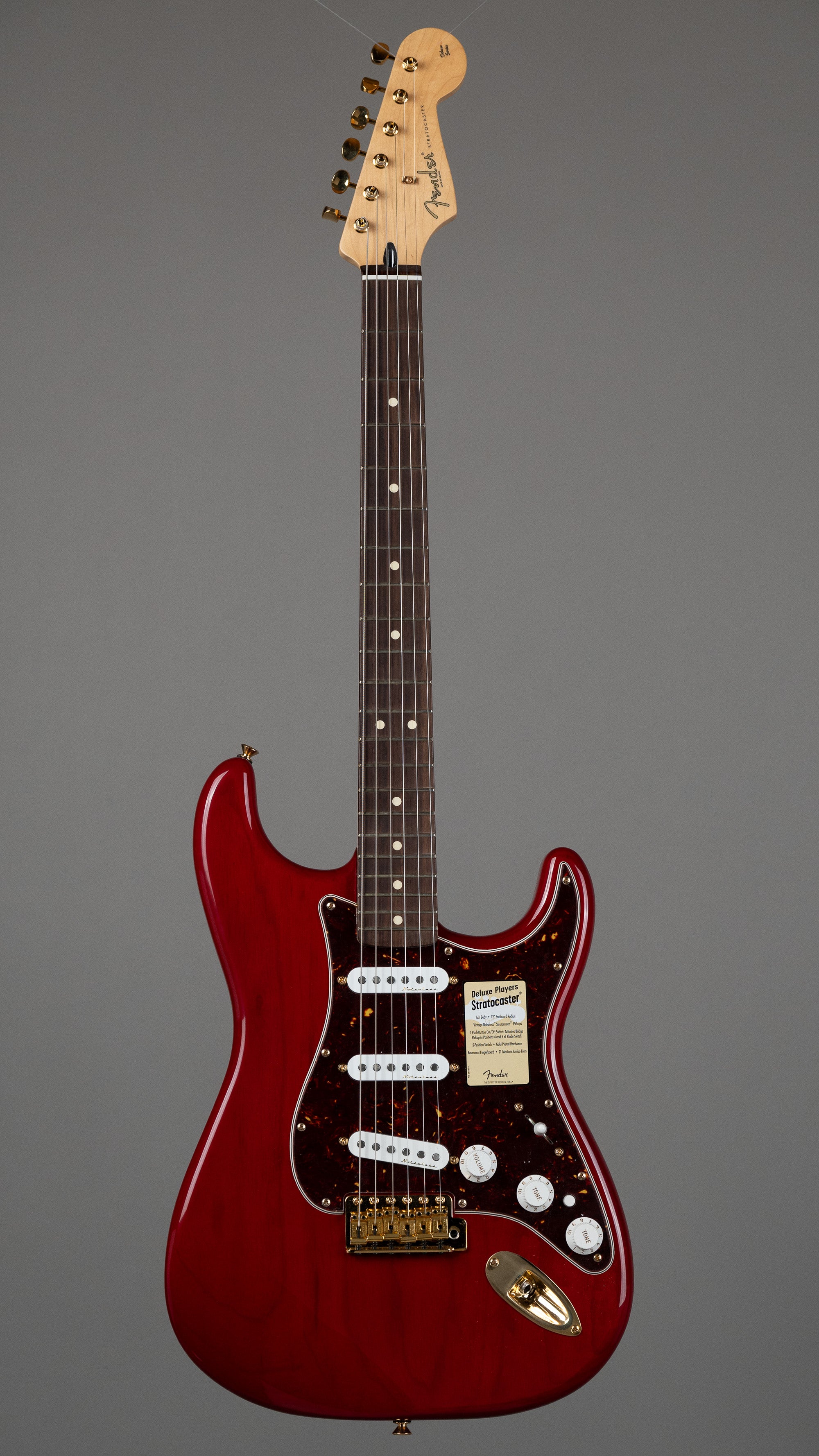 2011 Fender Deluxe Players Stratocaster (Mexico, Crimson Red Transpare