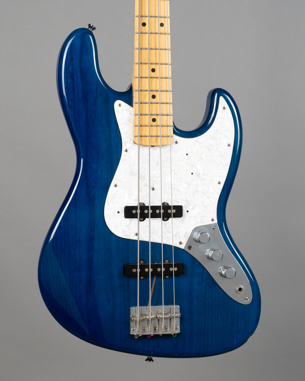 c1997 Fender JB62 Jazz Bass (Japan, Transparent Blue)