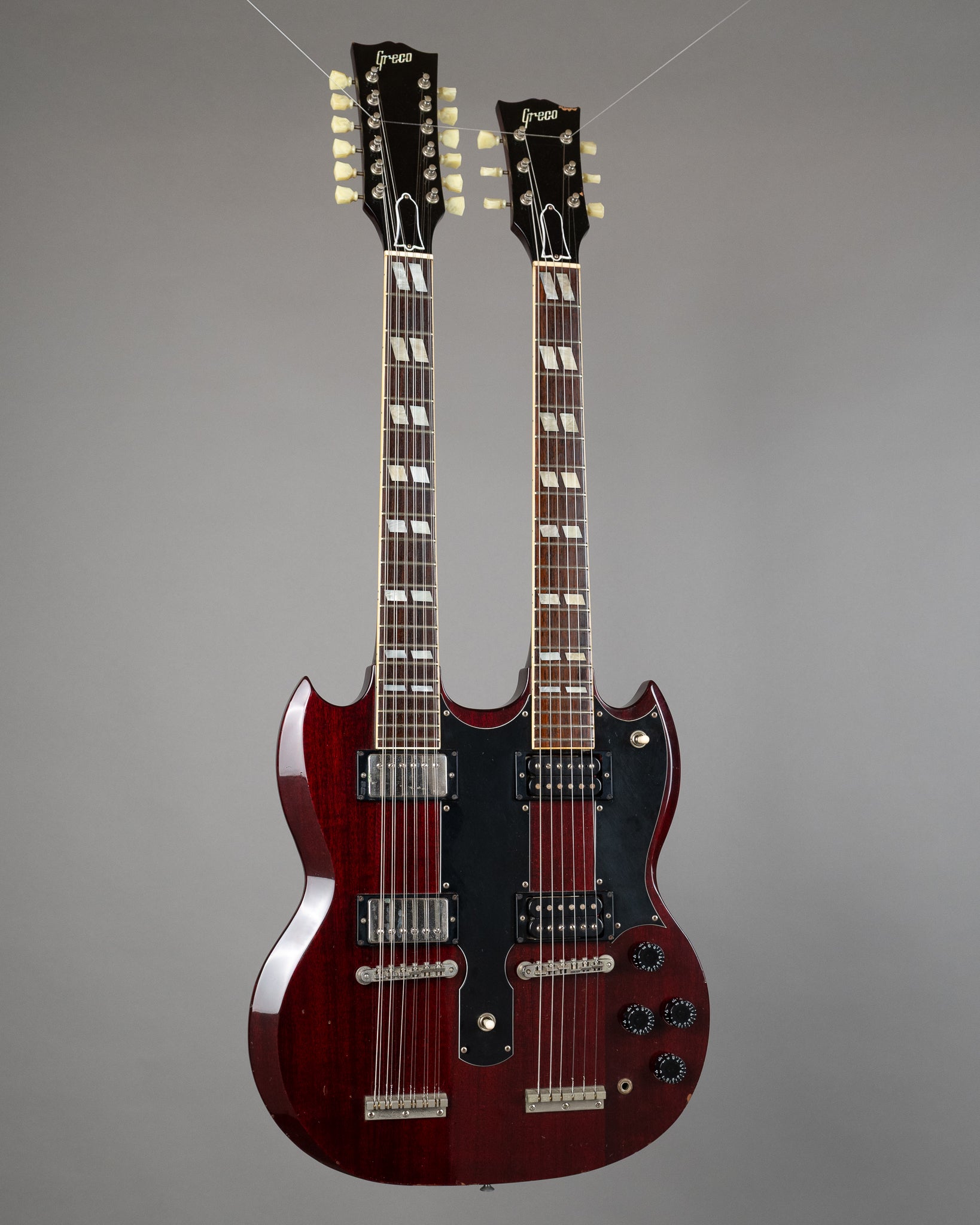 1980 Greco SGW-1300 Double Neck SG (Japan, Cherry, OHSC)