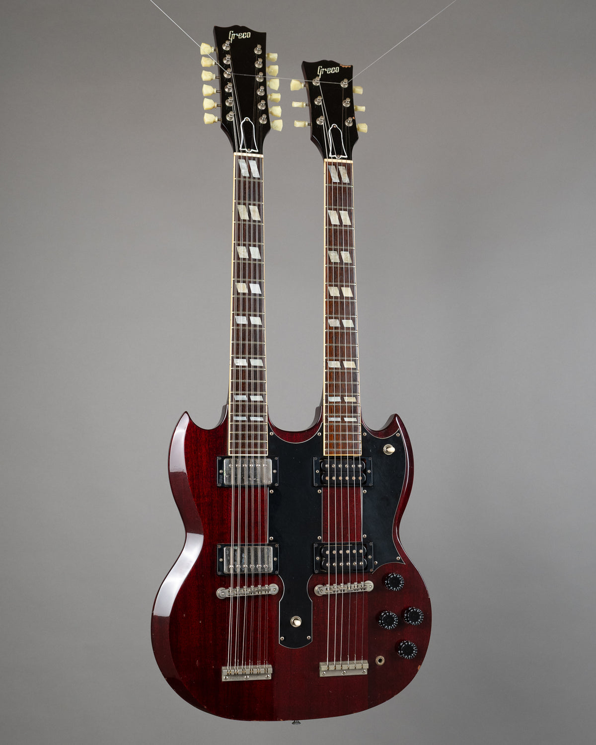 1980 Greco SGW-1300 Double Neck SG (Japan, Cherry, OHSC)