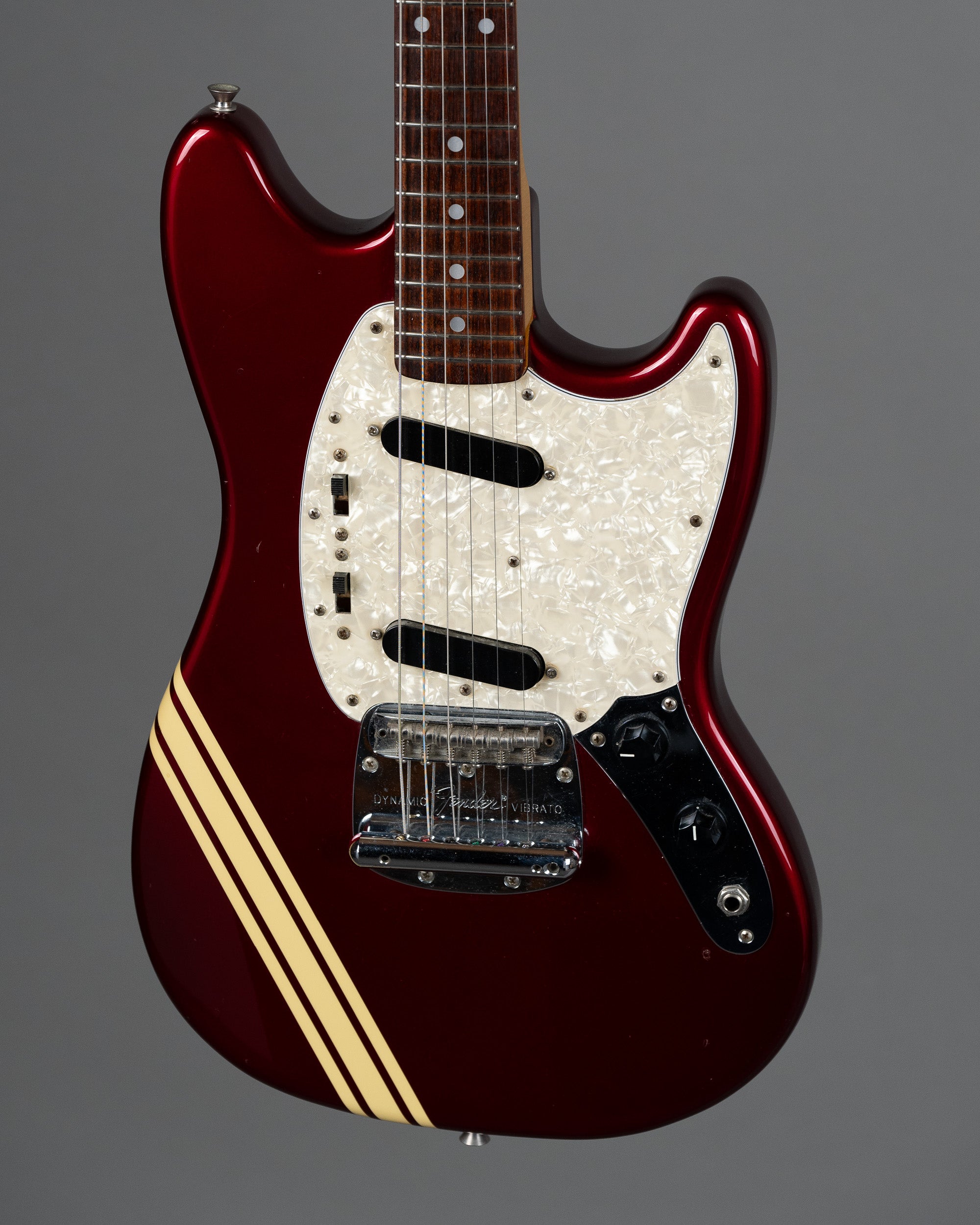 2010 Fender MG-69 Mustang Competition Stripe (Japan, Candy Apple Red)