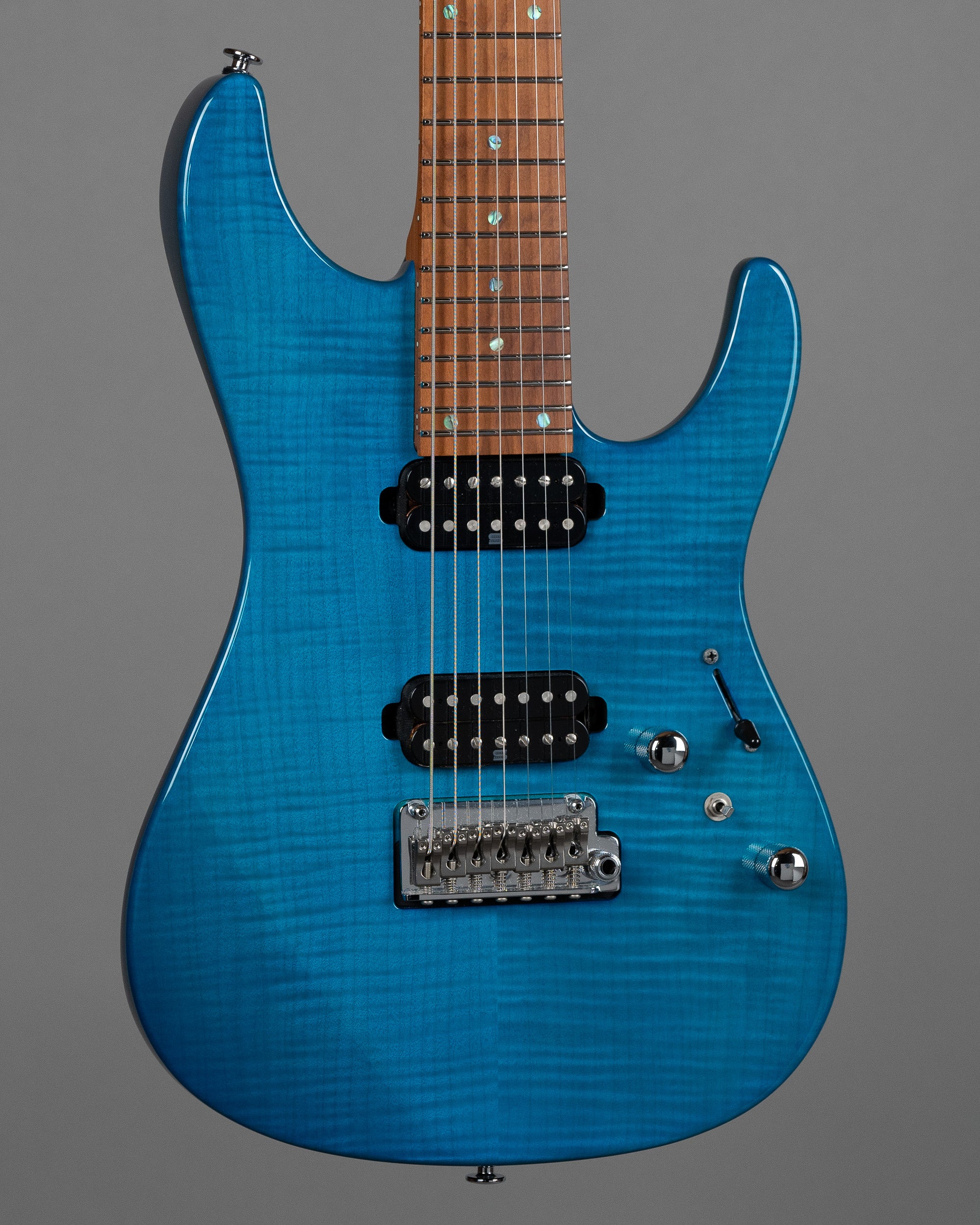 2021 Ibanez Martin Miller MM7-TAB (Japan, Transparent Aqua Blue, OHSC)