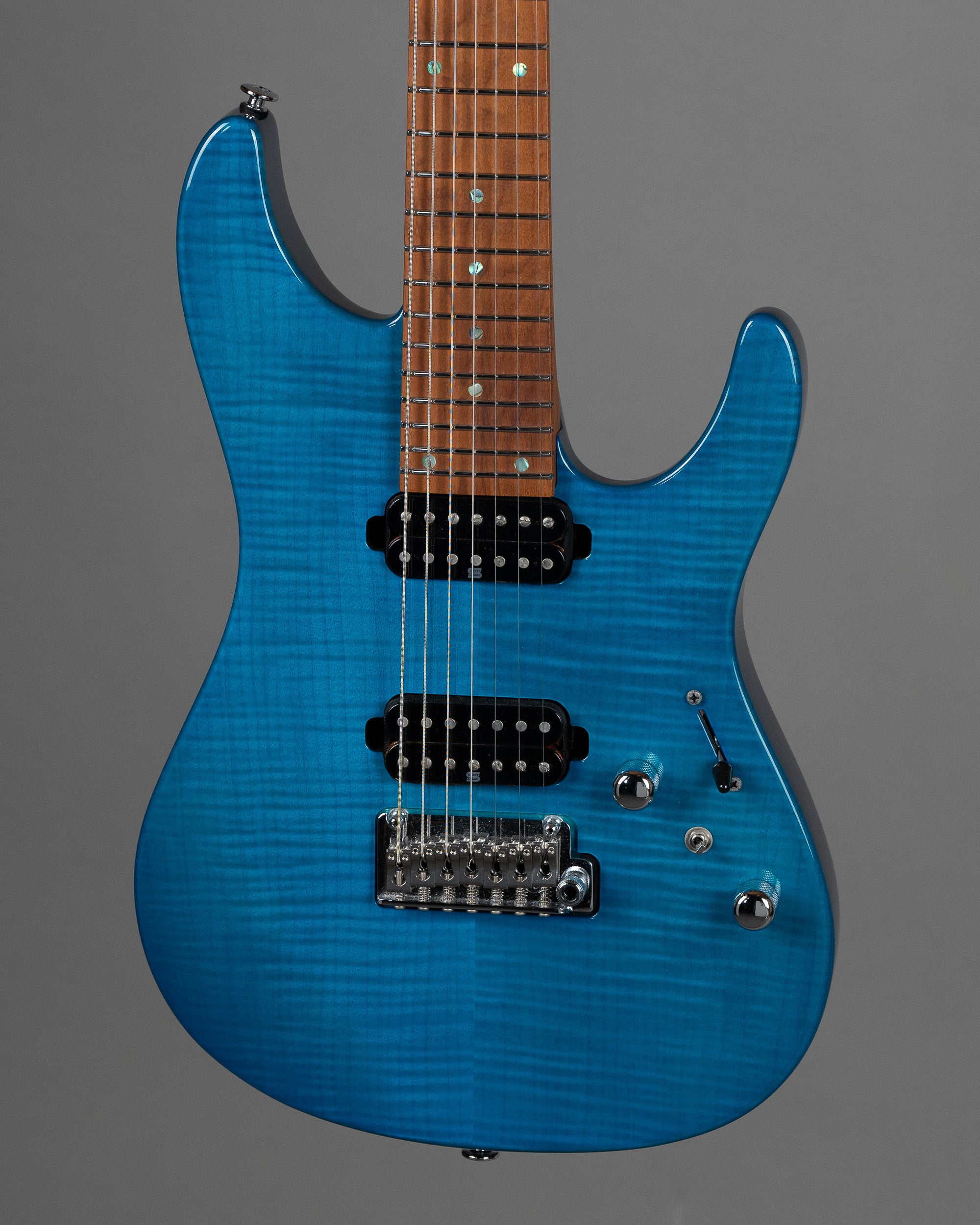 2021 Ibanez Martin Miller MM7-TAB (Japan, Transparent Aqua Blue, OHSC)