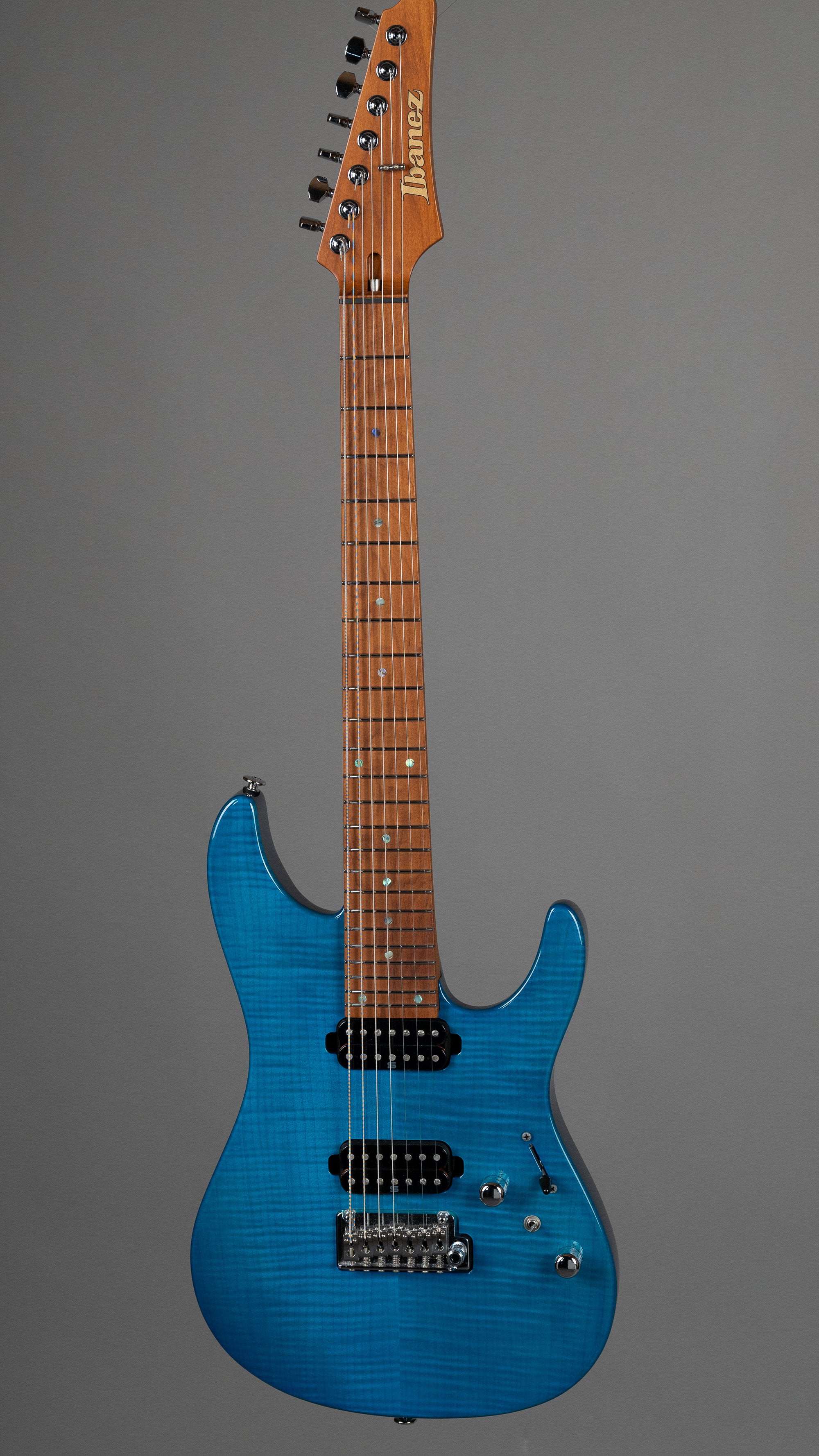 2021 Ibanez Martin Miller MM7-TAB (Japan, Transparent Aqua Blue, OHSC)