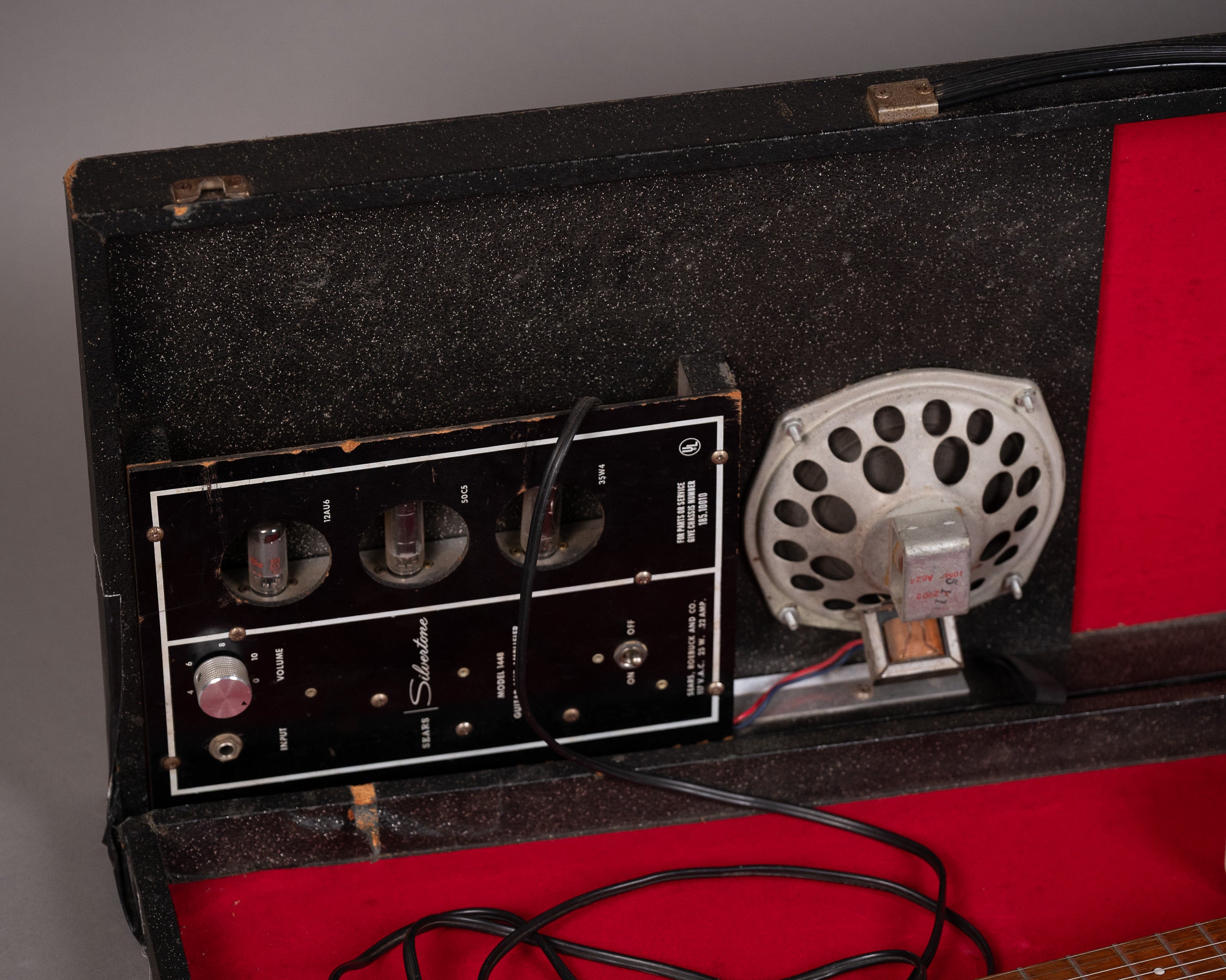 1964 Silvertone 1448 Amp in Case (USA, Black Sparkle, 110V, OHSC)