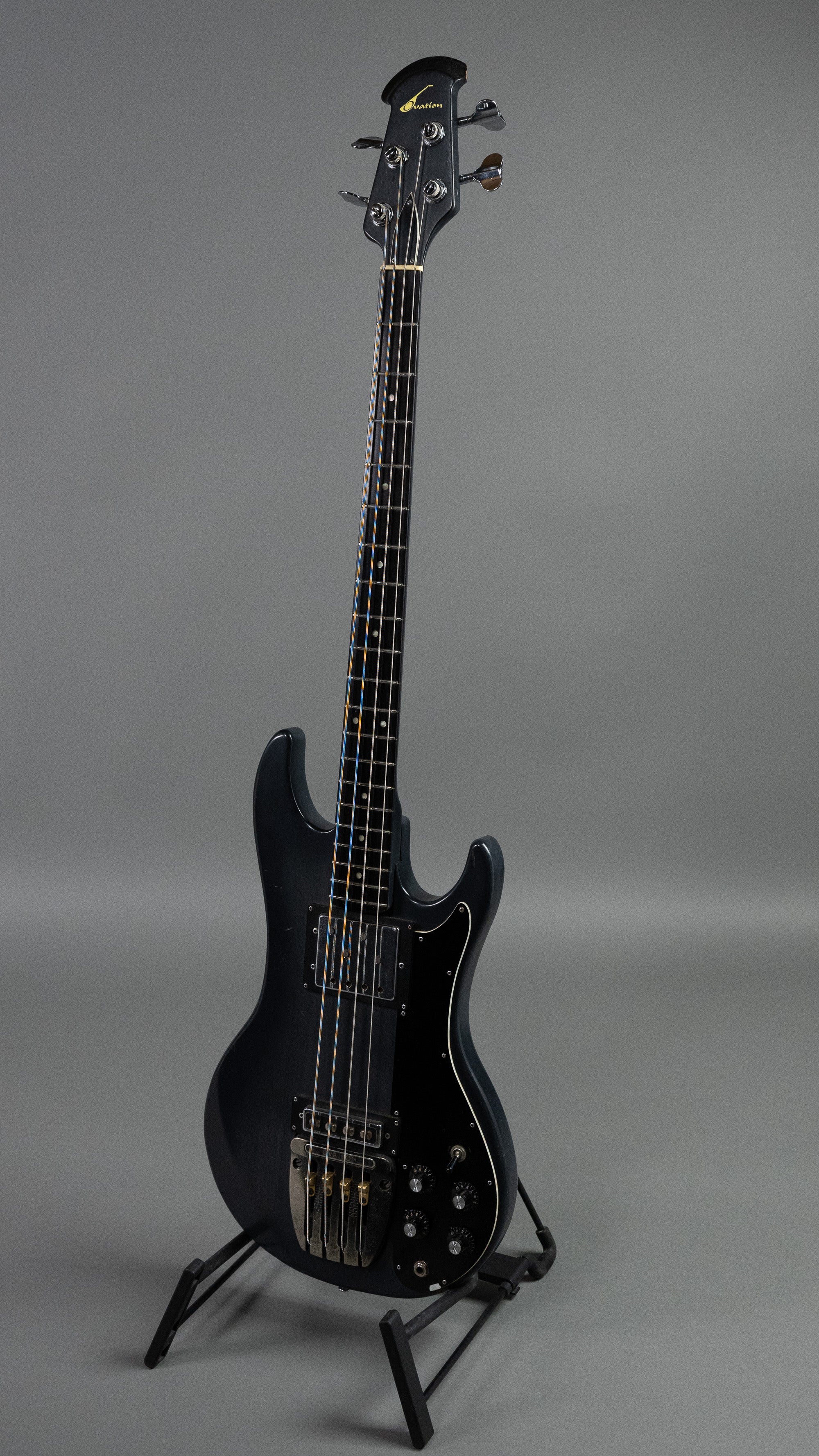 1979-1983 Ovation Magnum III Bass (USA, Charcoal, OHSC)