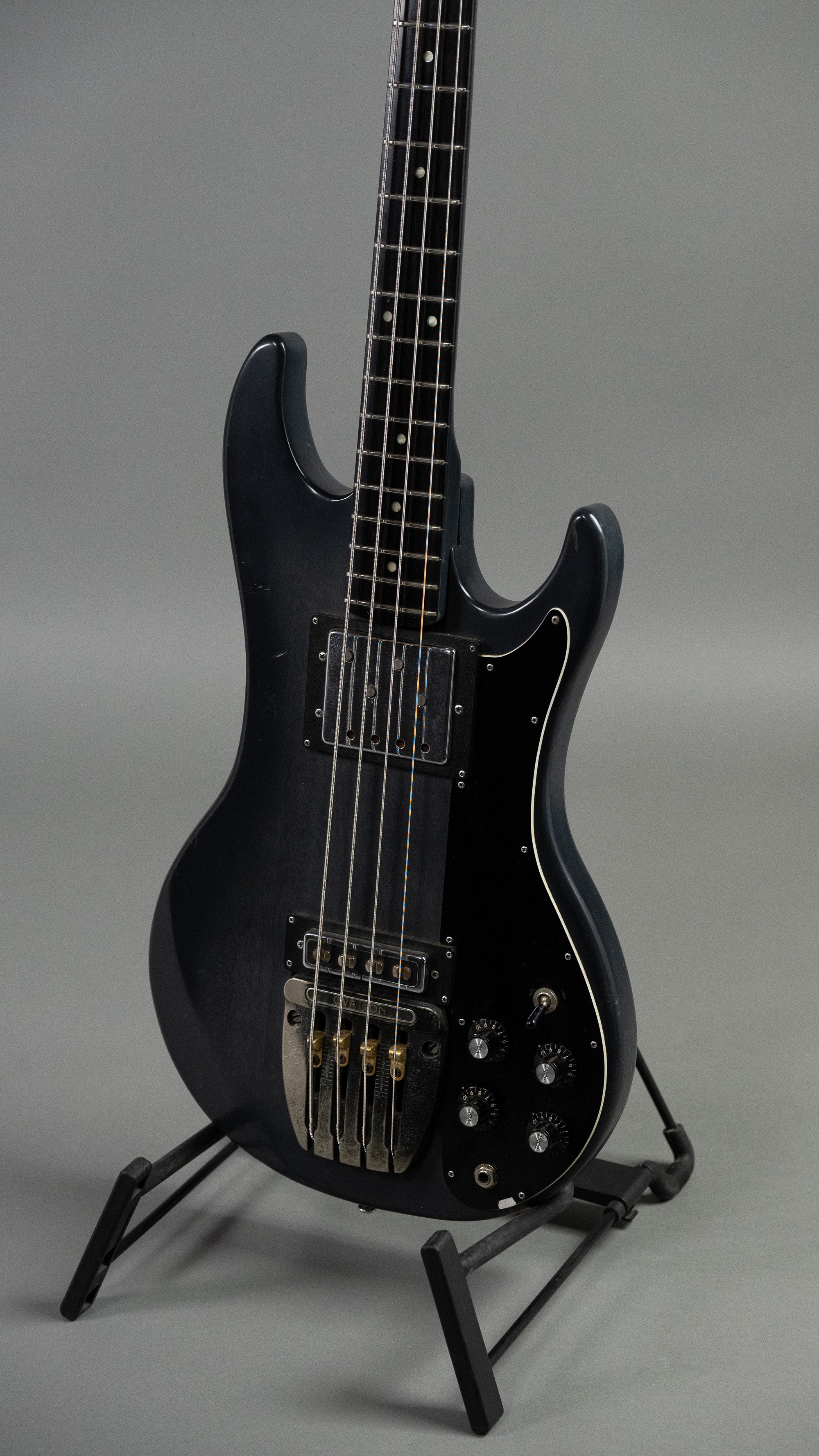 1979-1983 Ovation Magnum III Bass (USA, Charcoal, OHSC)