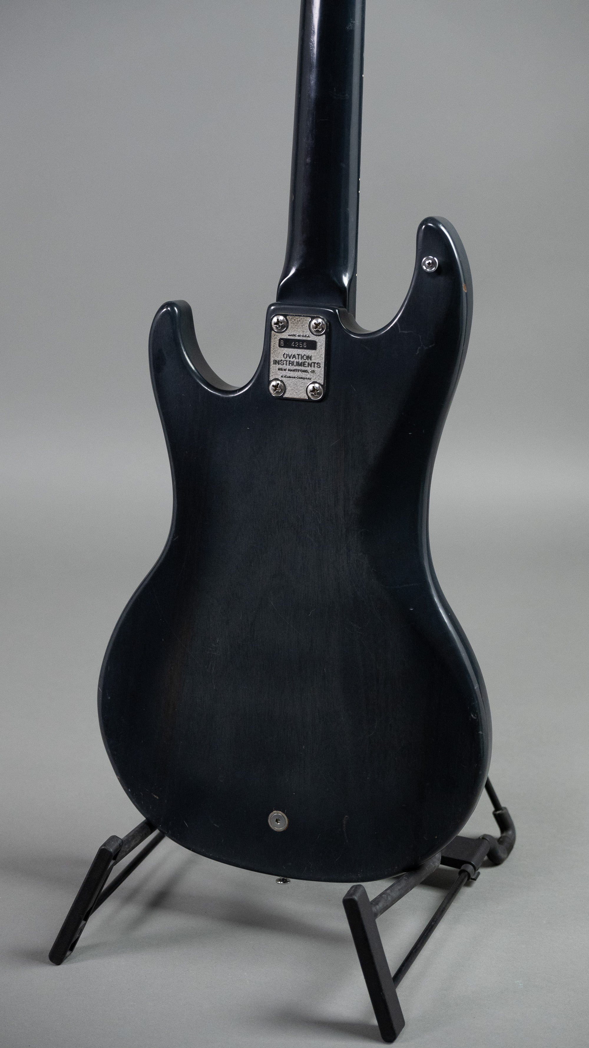 1979-1983 Ovation Magnum III Bass (USA, Charcoal, OHSC)