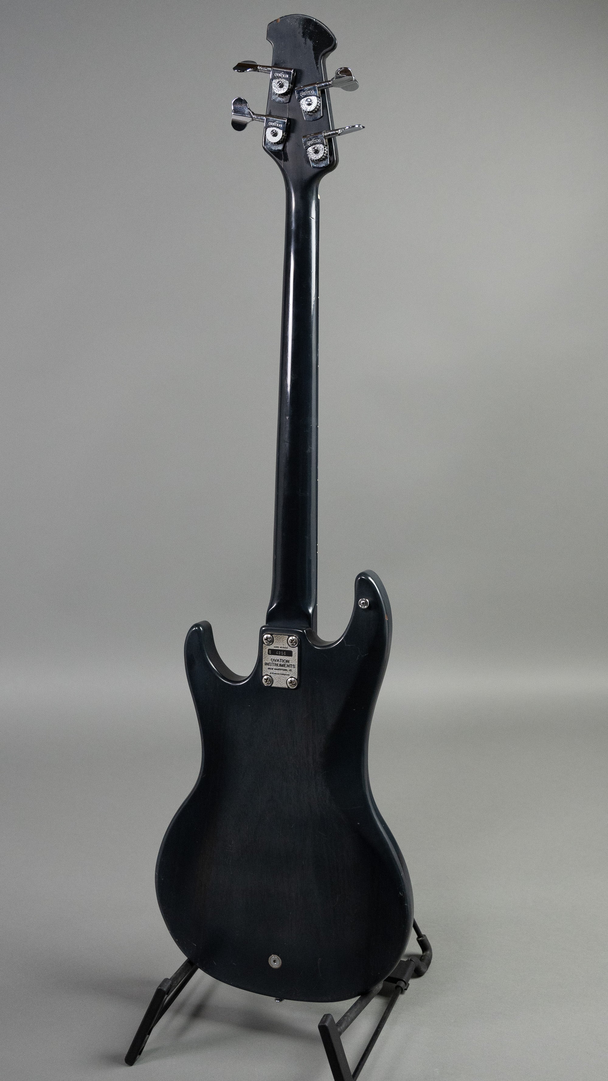 1979-1983 Ovation Magnum III Bass (USA, Charcoal, OHSC)