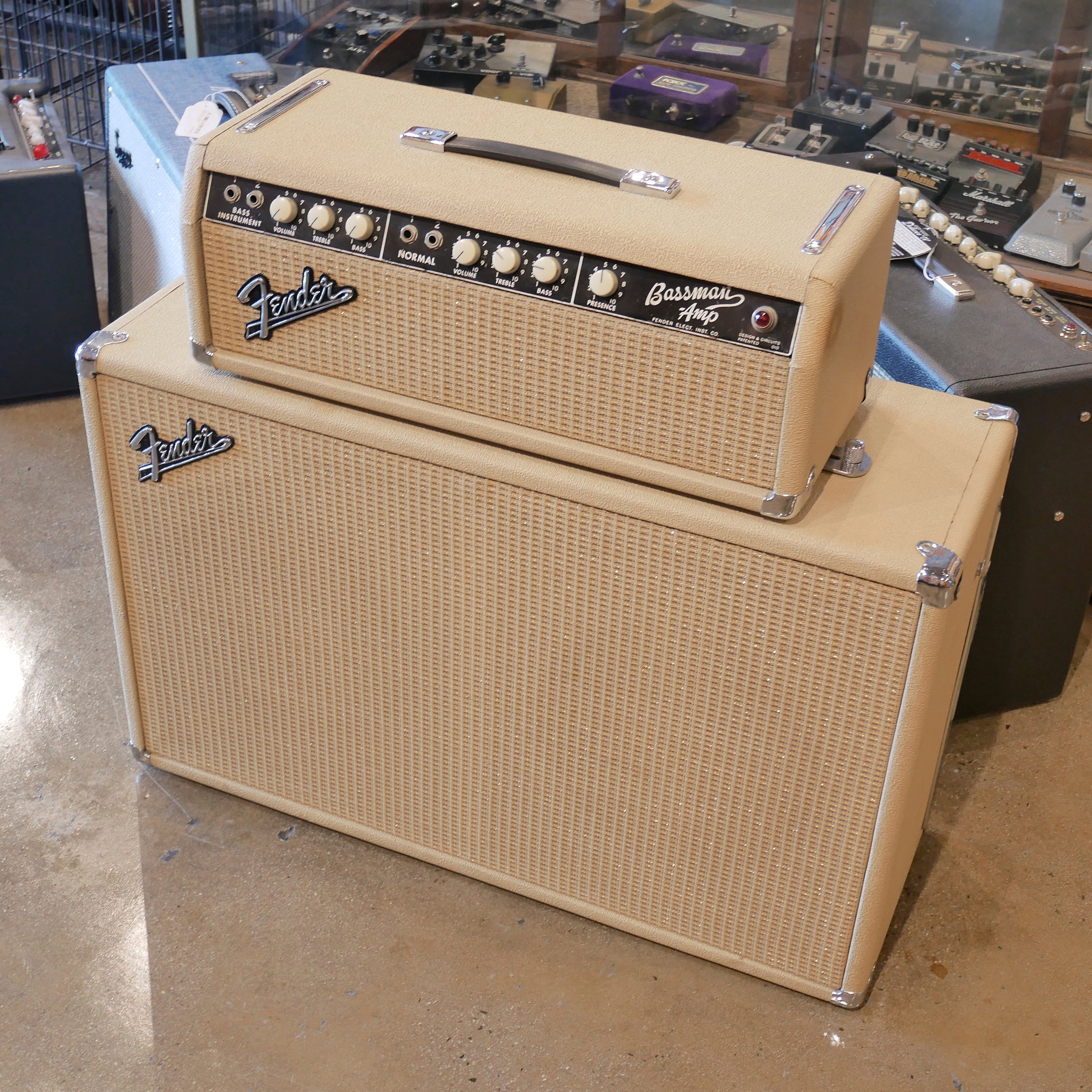 1964 Fender Bassman Head & Cab (USA, Blonde, 240v)