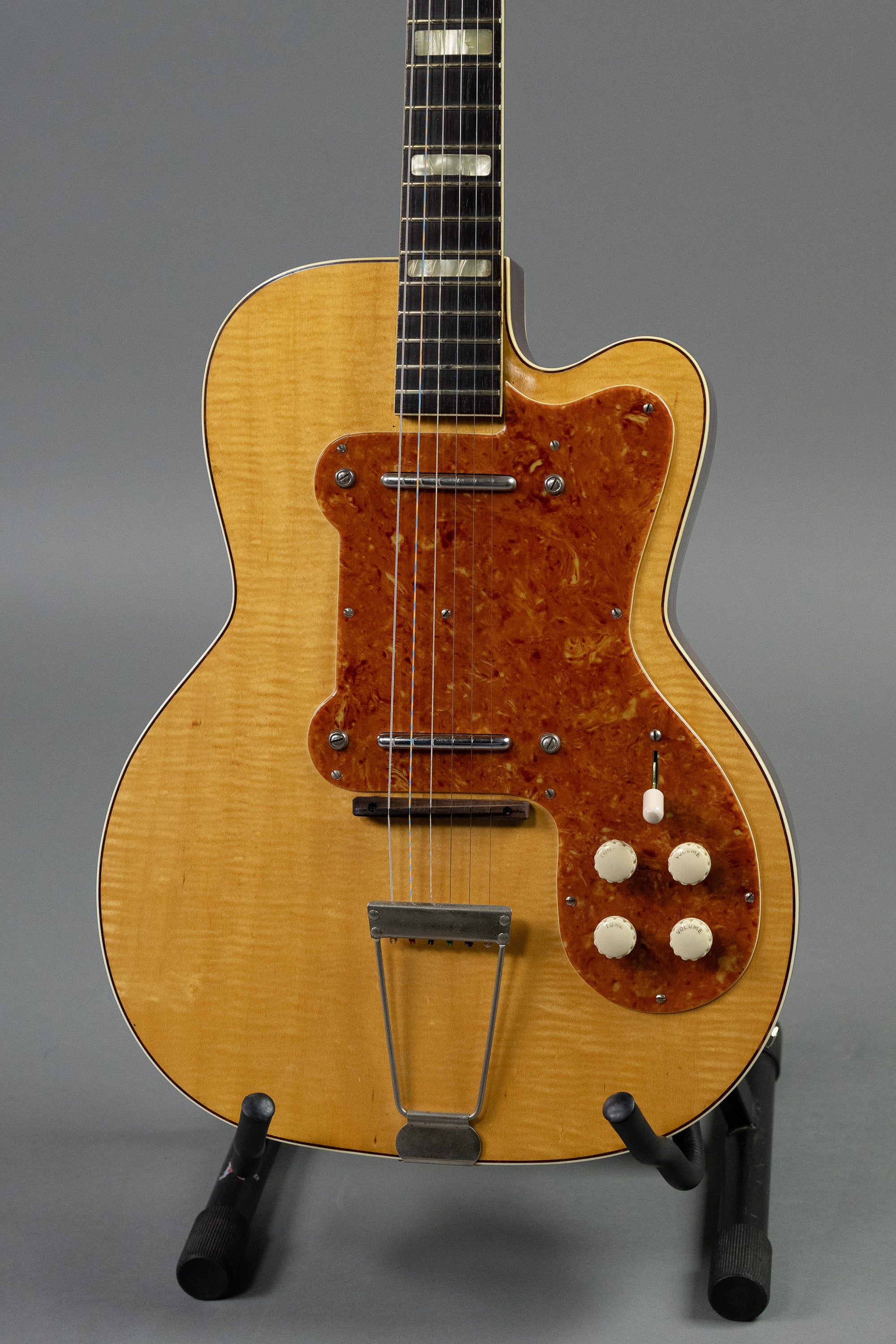 c1957 Kay K161 Thin Twin (USA, Natural, Pasteboard Case)