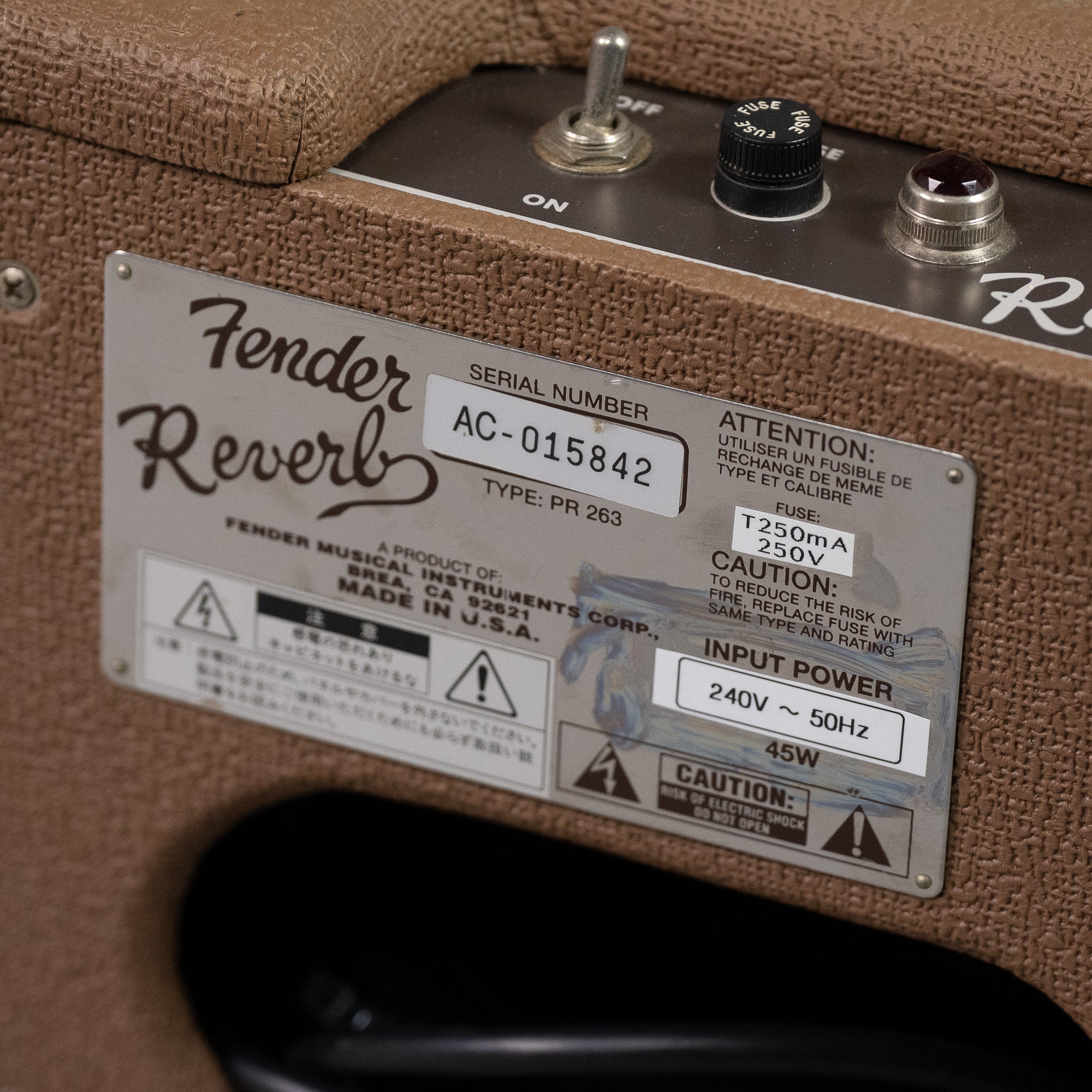 2001 Fender '63 Tube Reverb (USA, Brown, 240V)