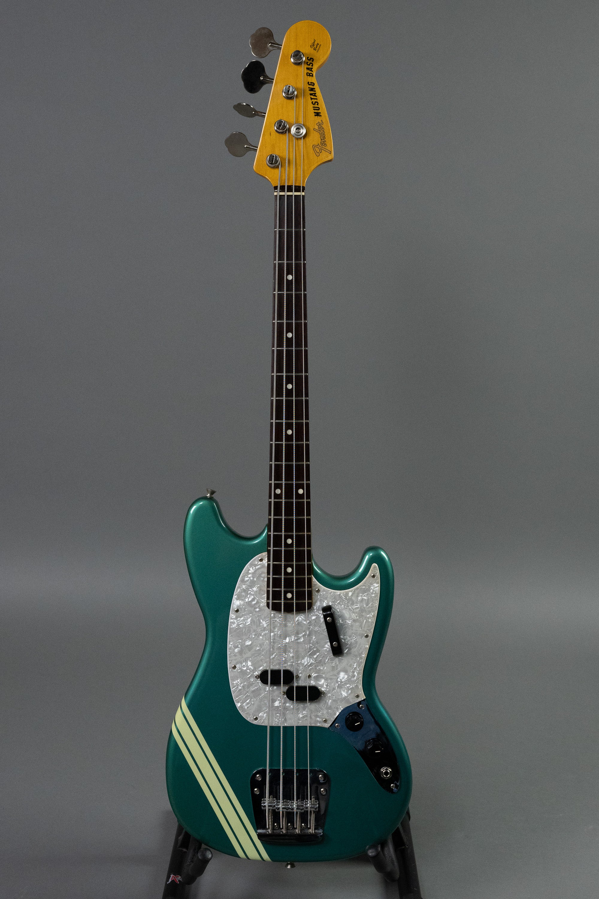 2002 Fender Mustang Bass (Japan, Ocean Turquoise, Comp Stripe)