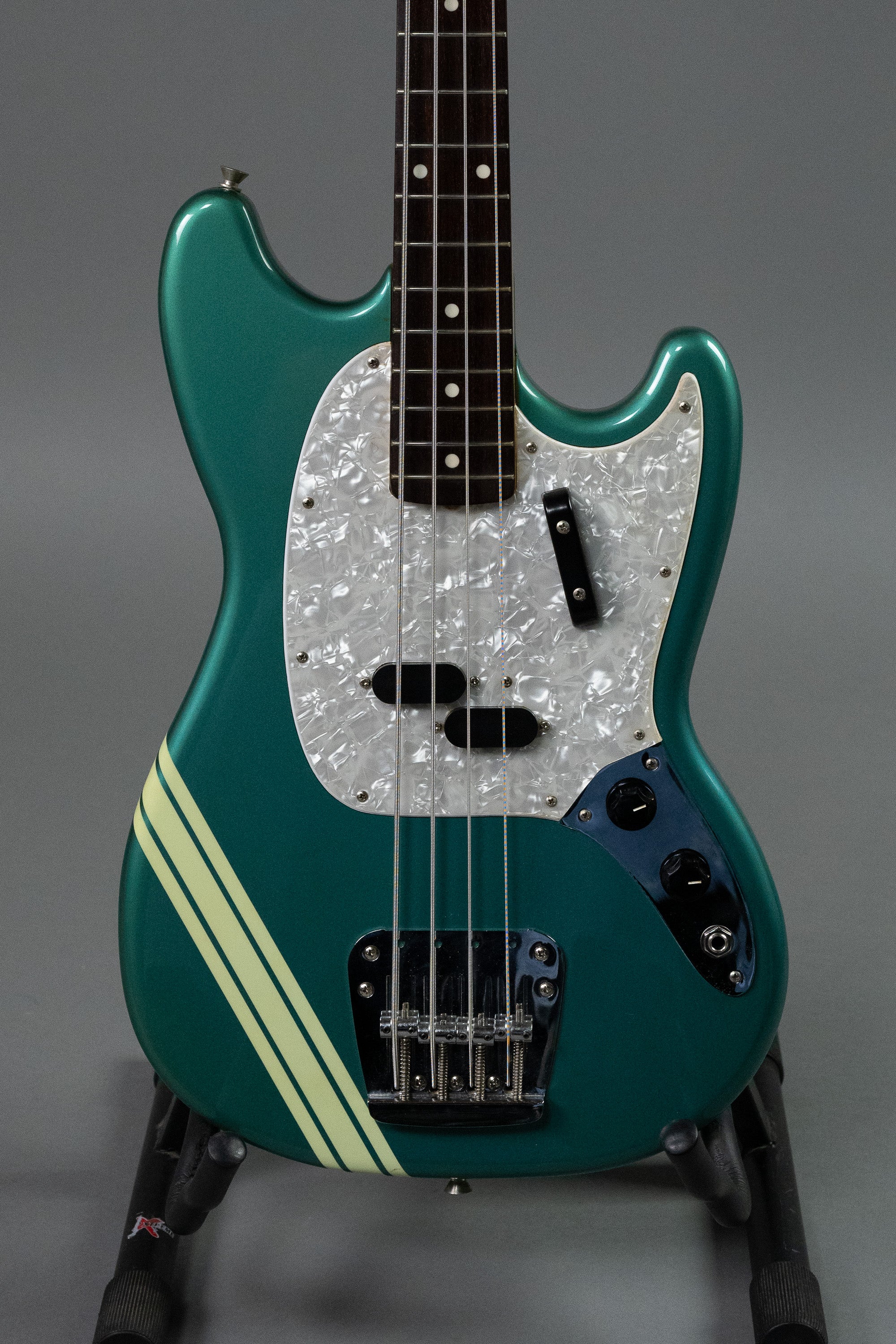 2002 Fender Mustang Bass (Japan, Ocean Turquoise, Comp Stripe)