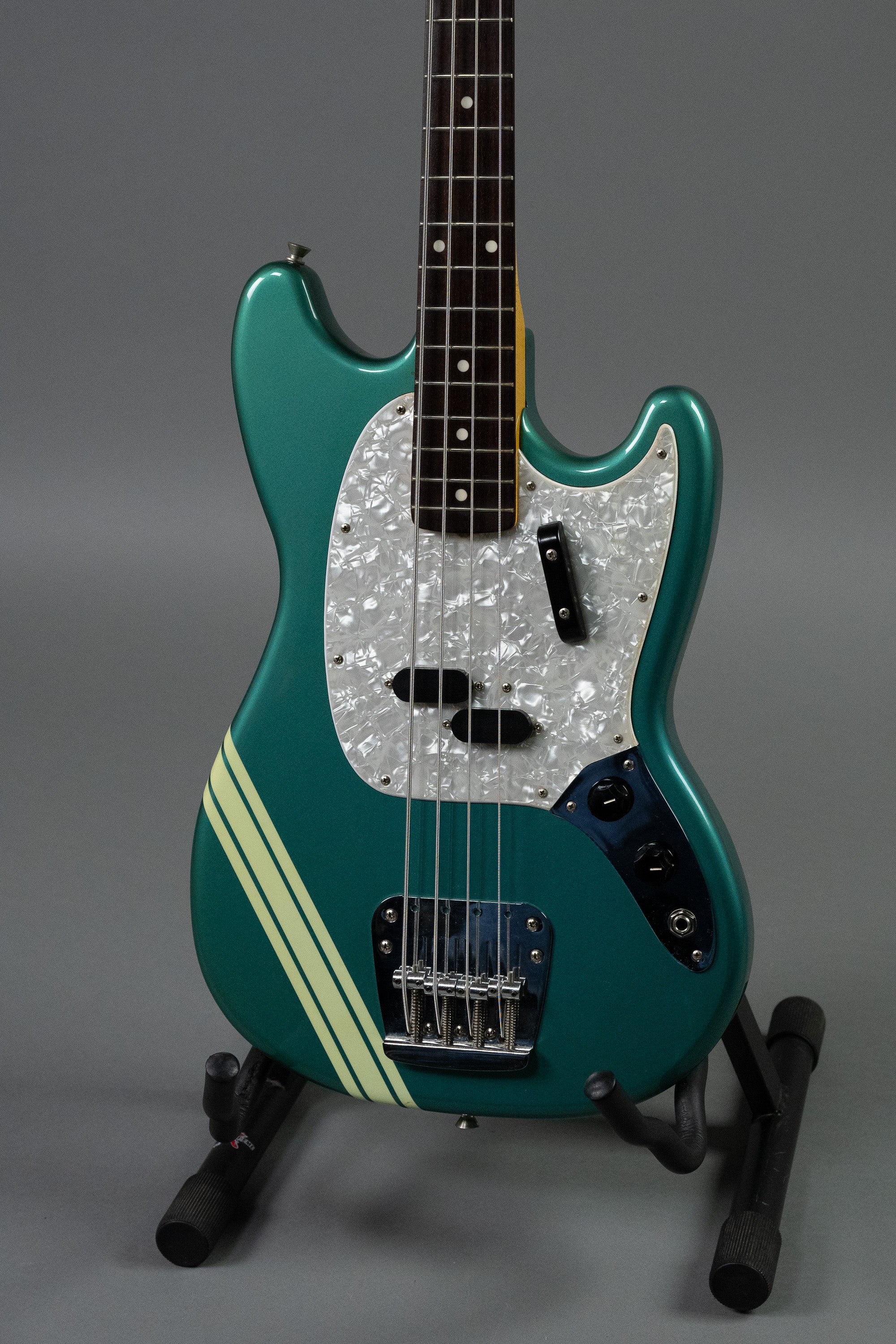 2002 Fender Mustang Bass (Japan, Ocean Turquoise, Comp Stripe)